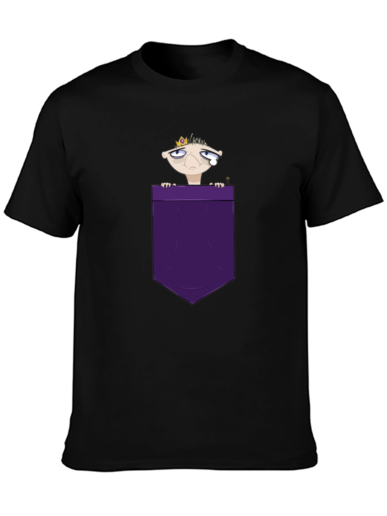 Cartoon King in Pocket Graphic T-Shirt