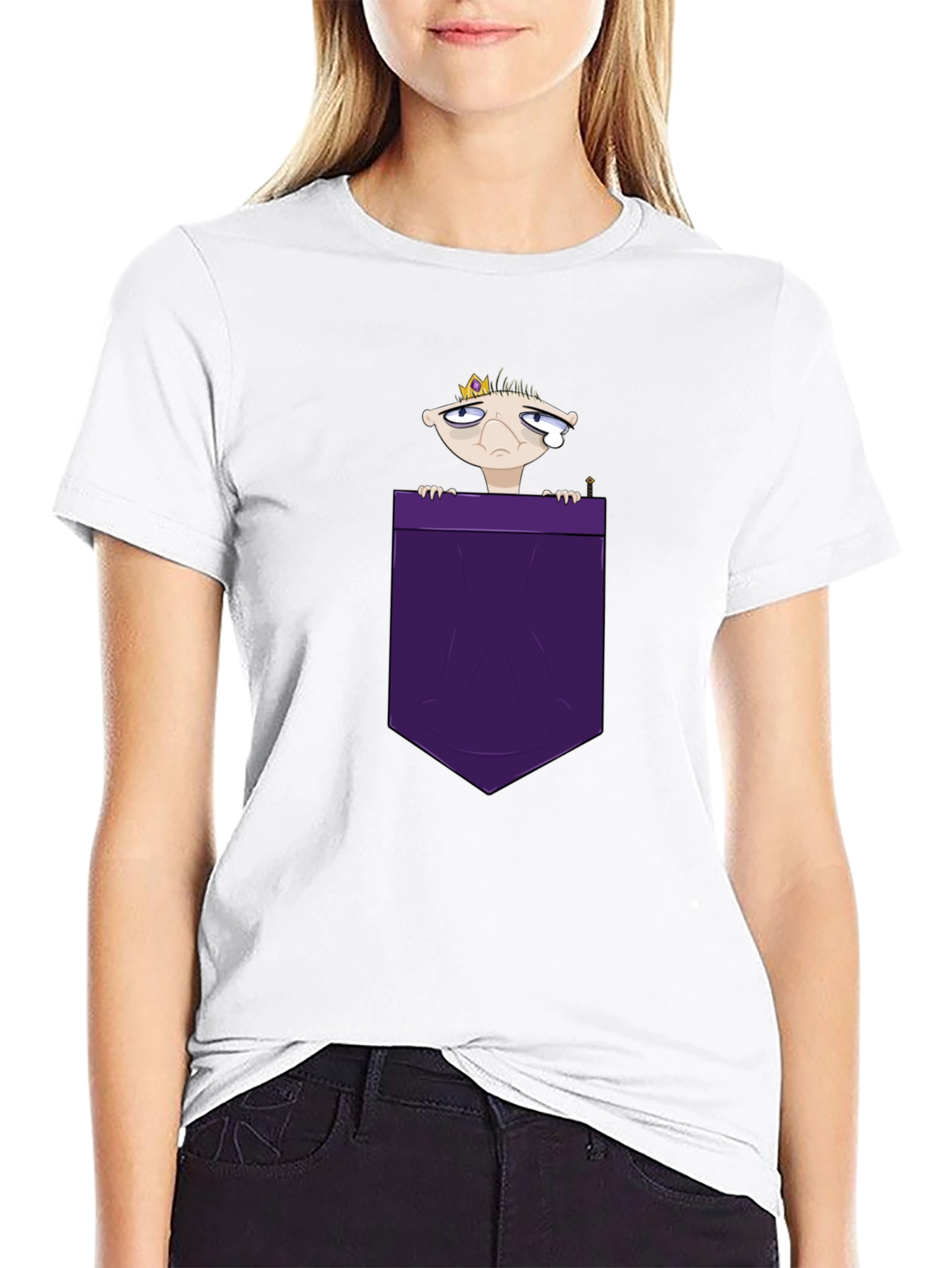 Cartoon King in Pocket Graphic T-Shirt