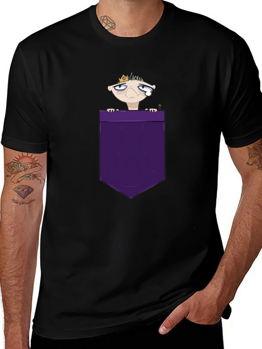 Cartoon King in Pocket Graphic T-Shirt