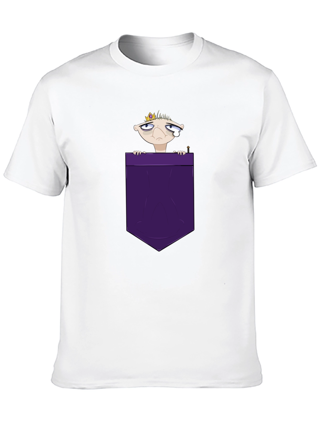 Cartoon King in Pocket Graphic T-Shirt