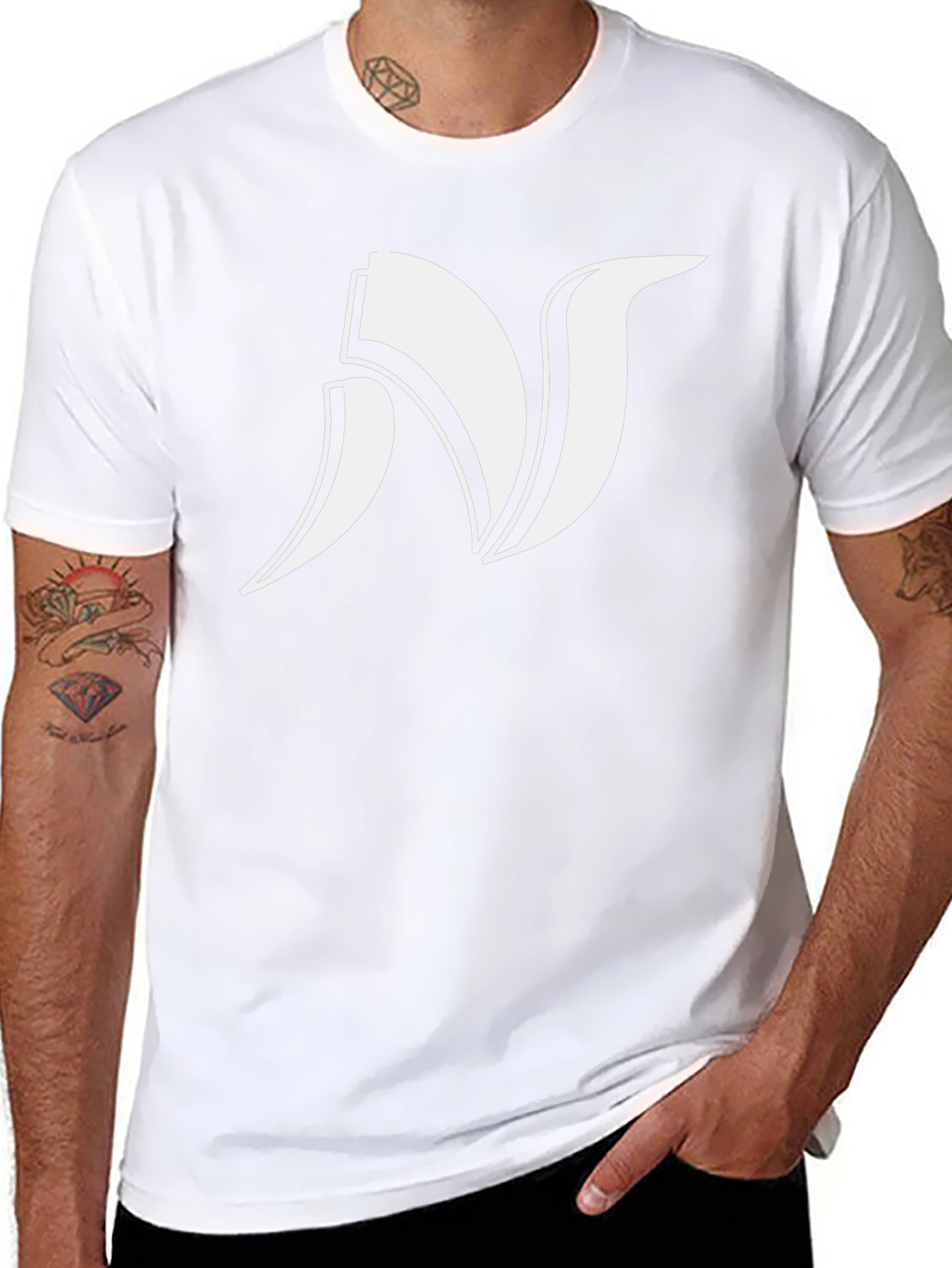 Bold Initial N Graphic Black Tee