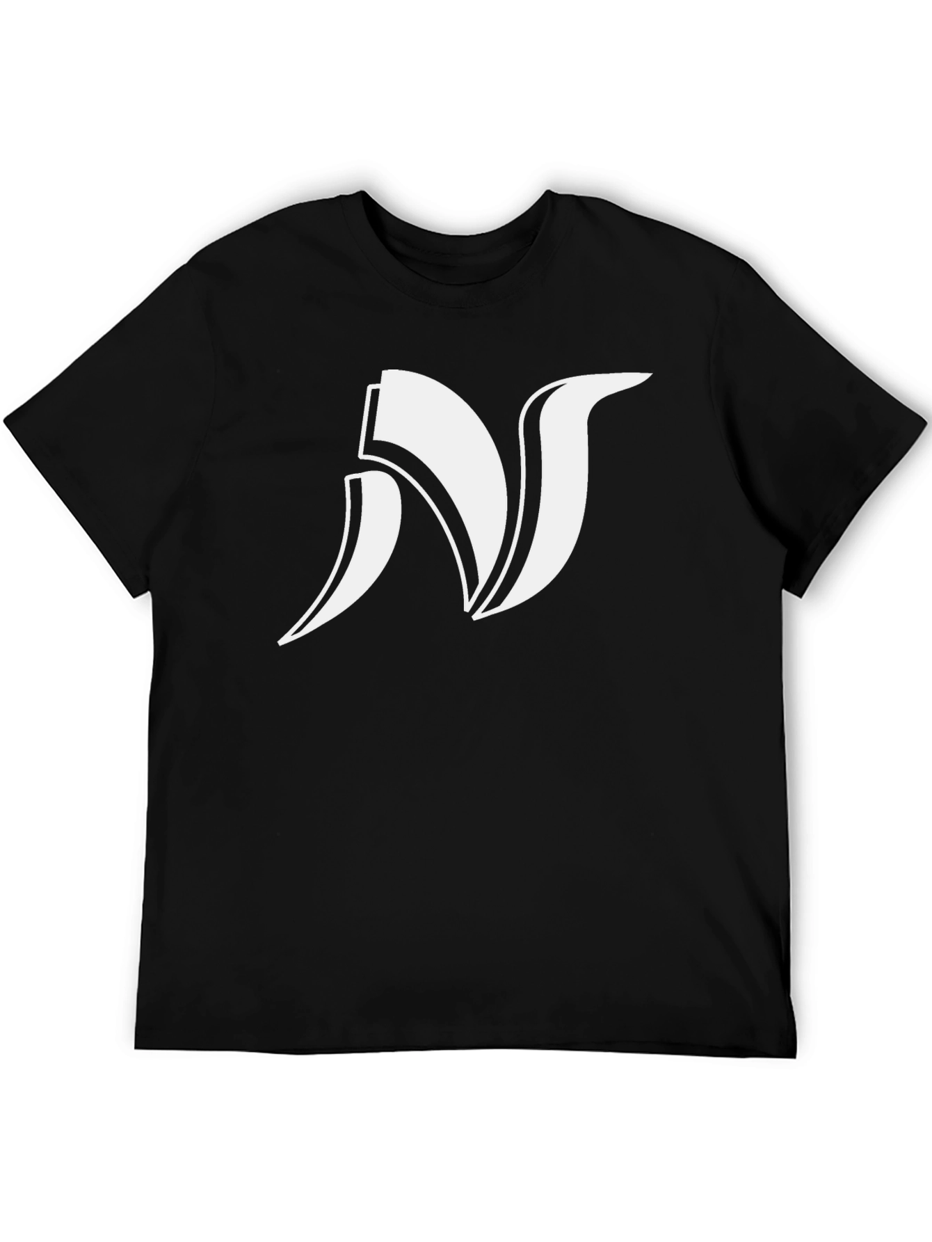 Bold Initial N Graphic Black Tee