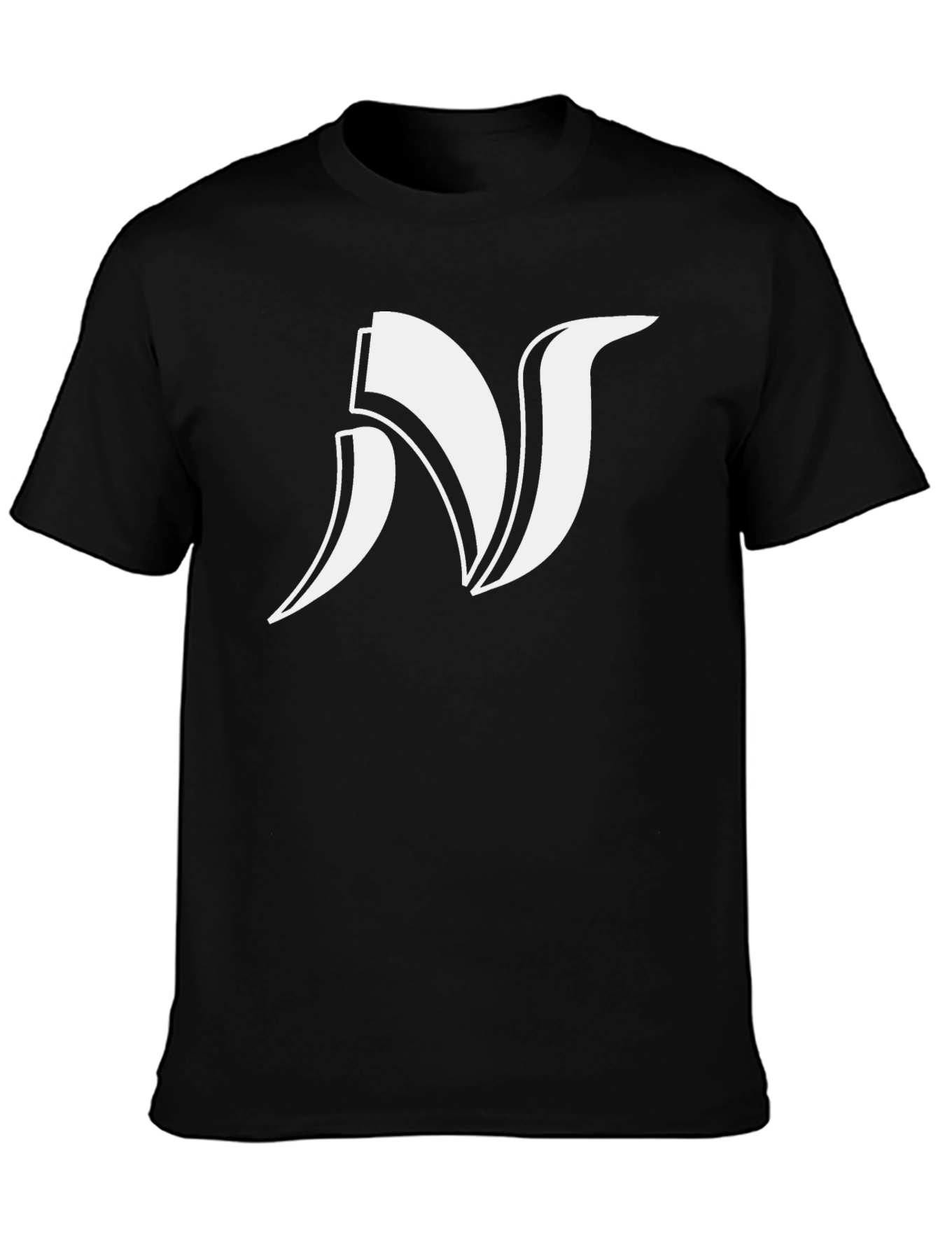 Bold Initial N Graphic Black Tee