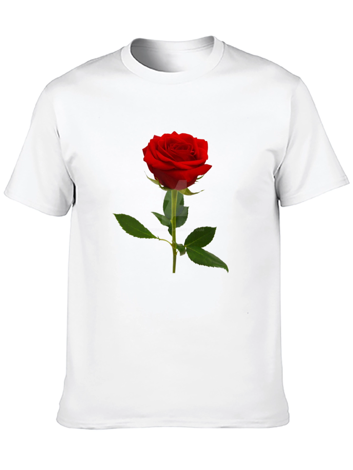 Classic Red Rose T-Shirt - Elegant Floral Design