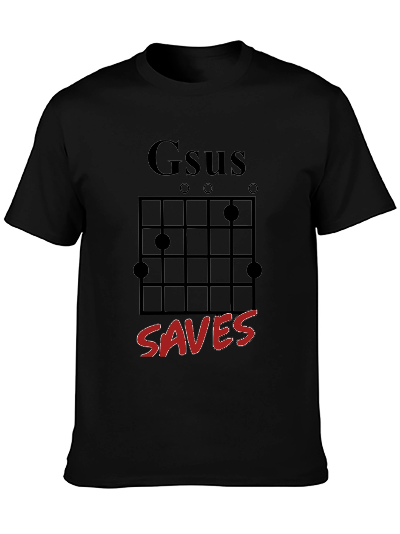 Gesus Saves Graphic T-Shirt - Black Crew Neck Tee