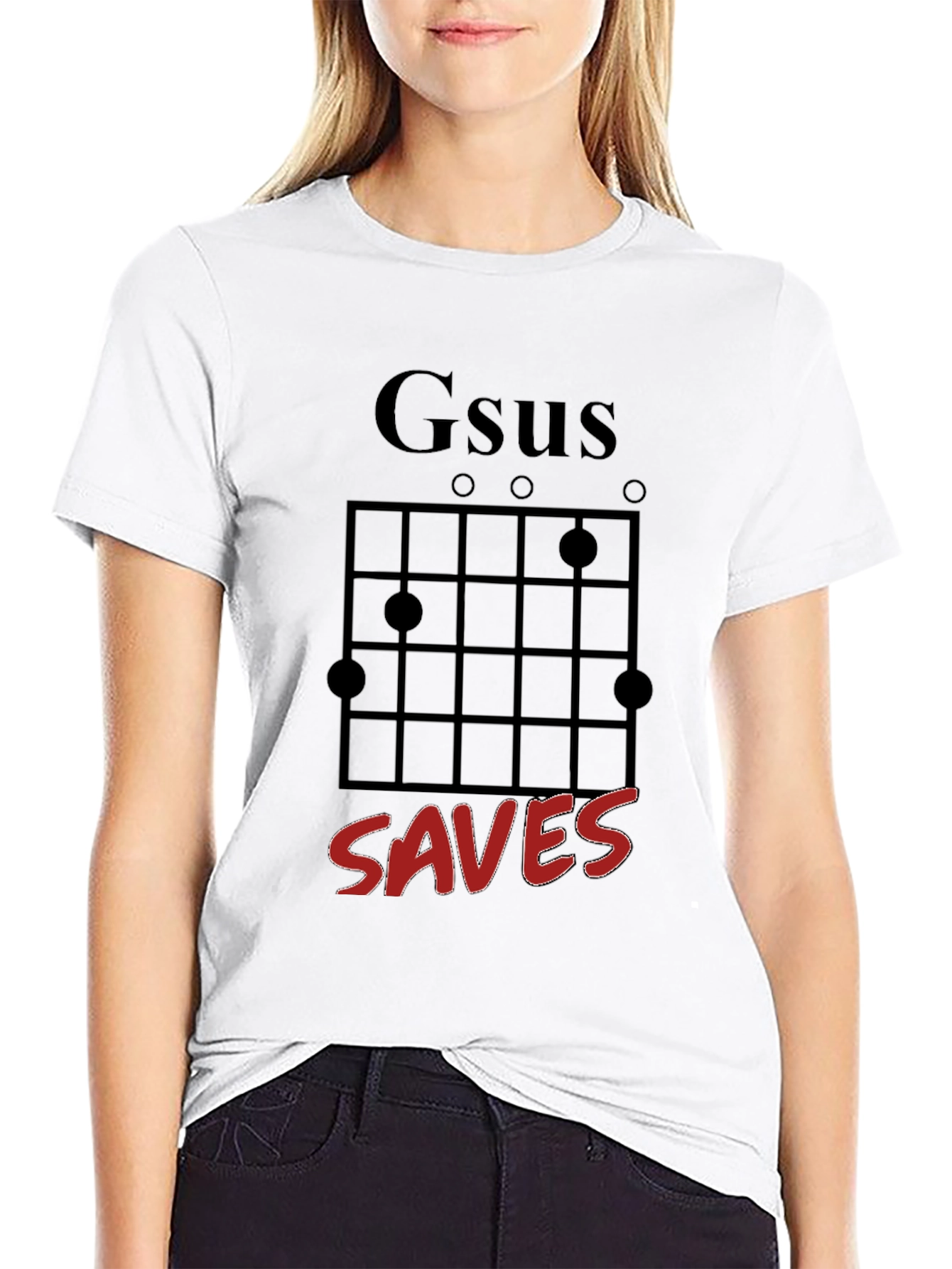 Gesus Saves Graphic T-Shirt - Black Crew Neck Tee