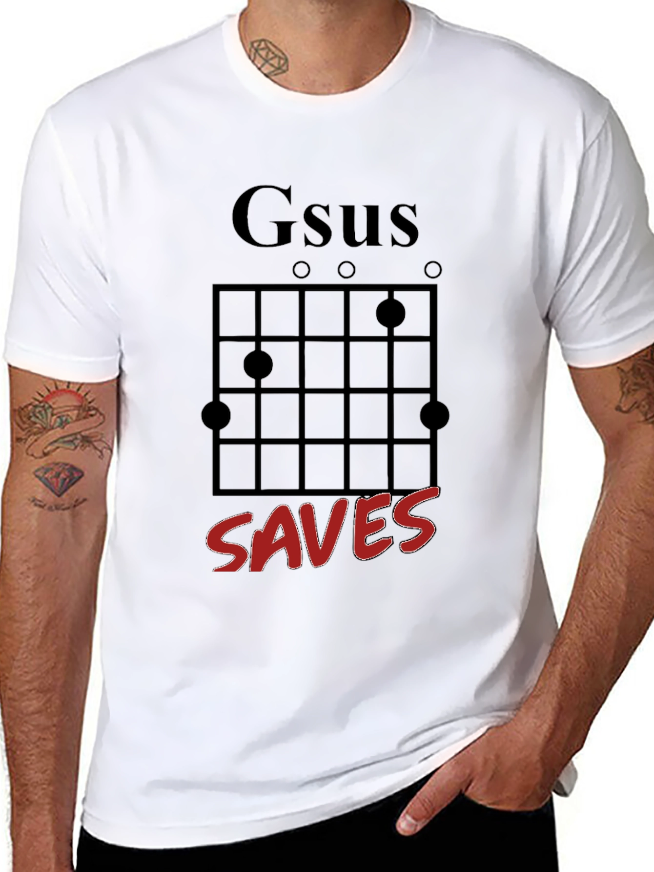 Gesus Saves Graphic T-Shirt - Black Crew Neck Tee