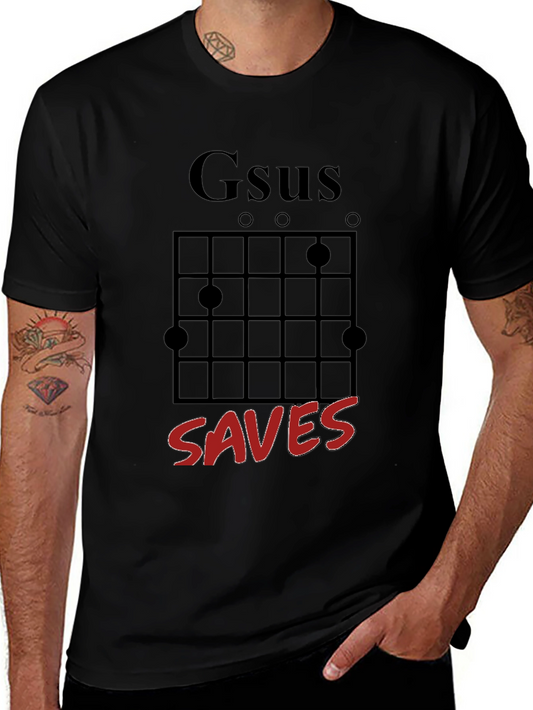 Gesus Saves Graphic T-Shirt - Black Crew Neck Tee