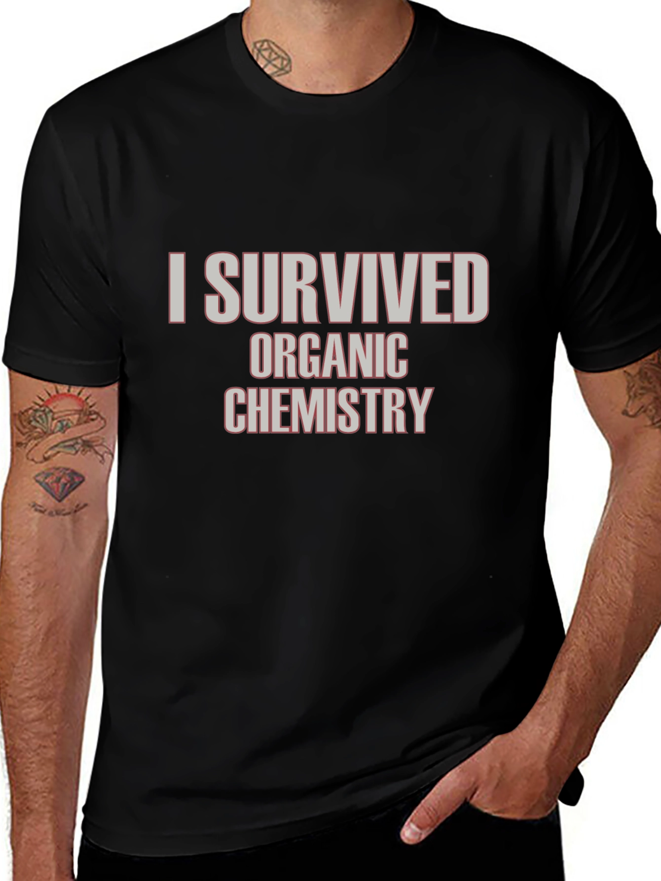 I Survived Organic Chemistry Black T-Shirt