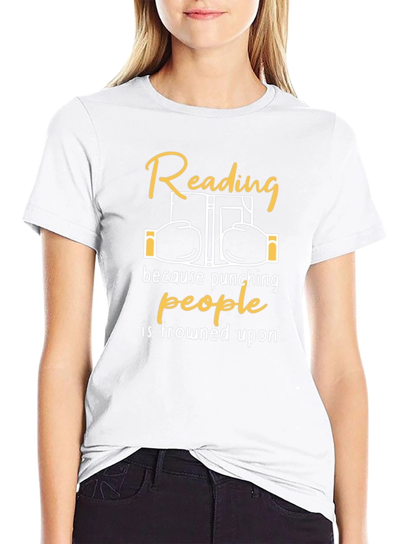 Reading Over Punching T-Shirt - Funny Book Lover Tee