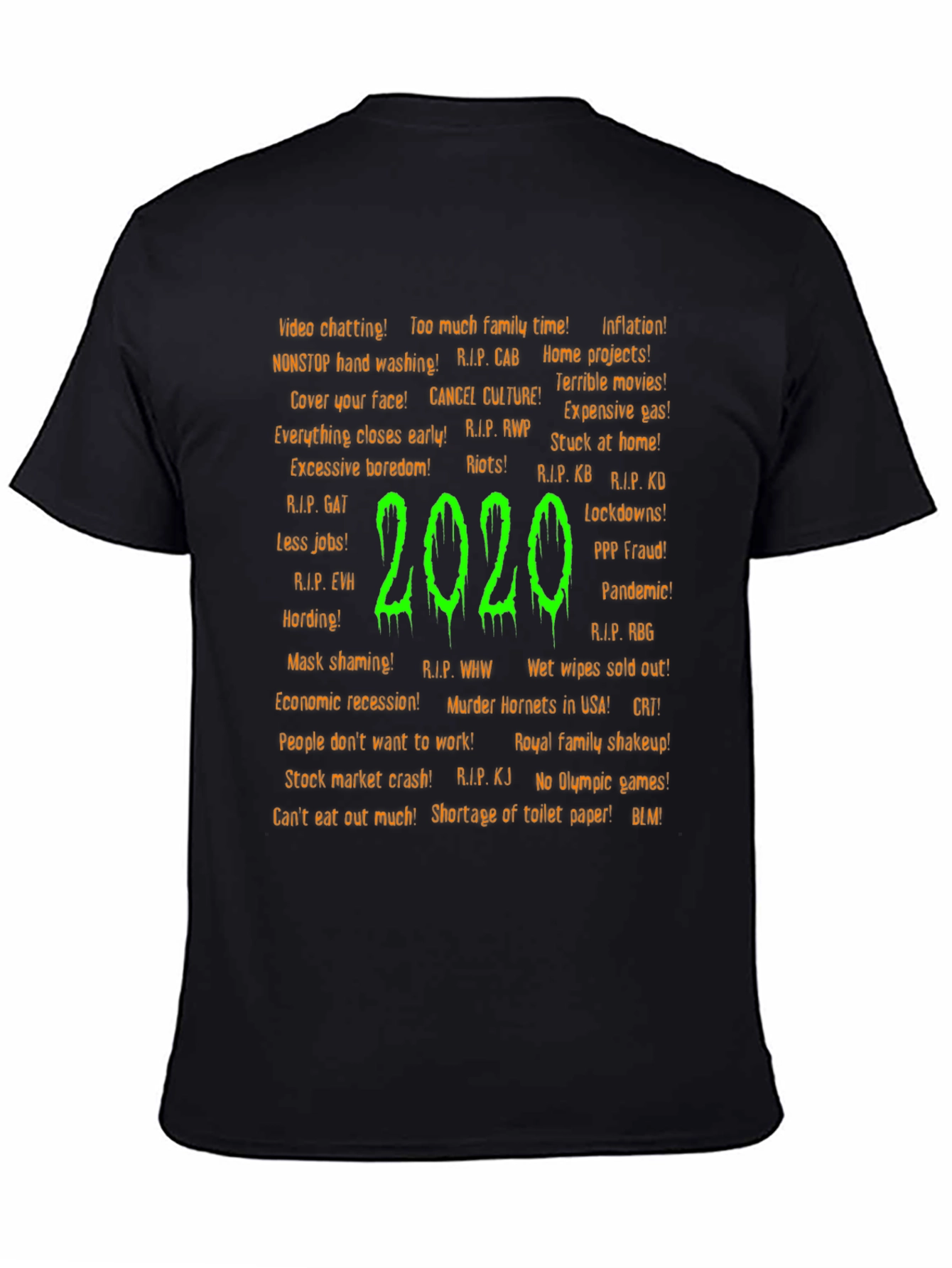 2020 T-Shirt: Pandemic & Pop Culture Black Tee