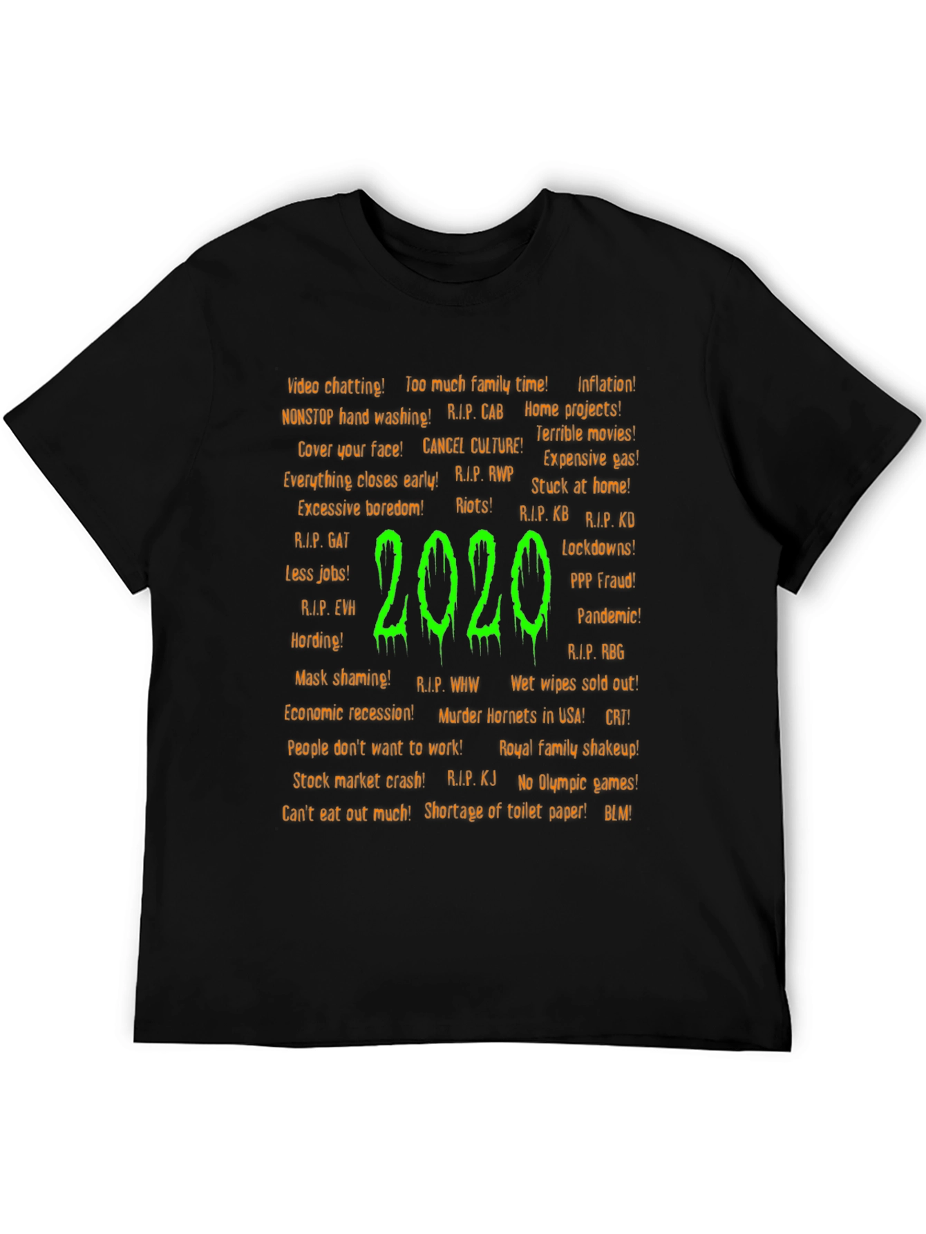 2020 T-Shirt: Pandemic & Pop Culture Black Tee