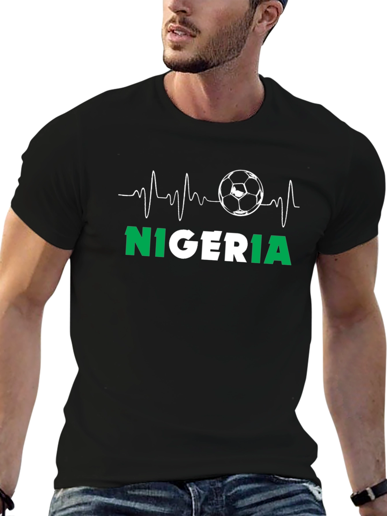 Nigeria Soccer Heartbeat T-Shirt