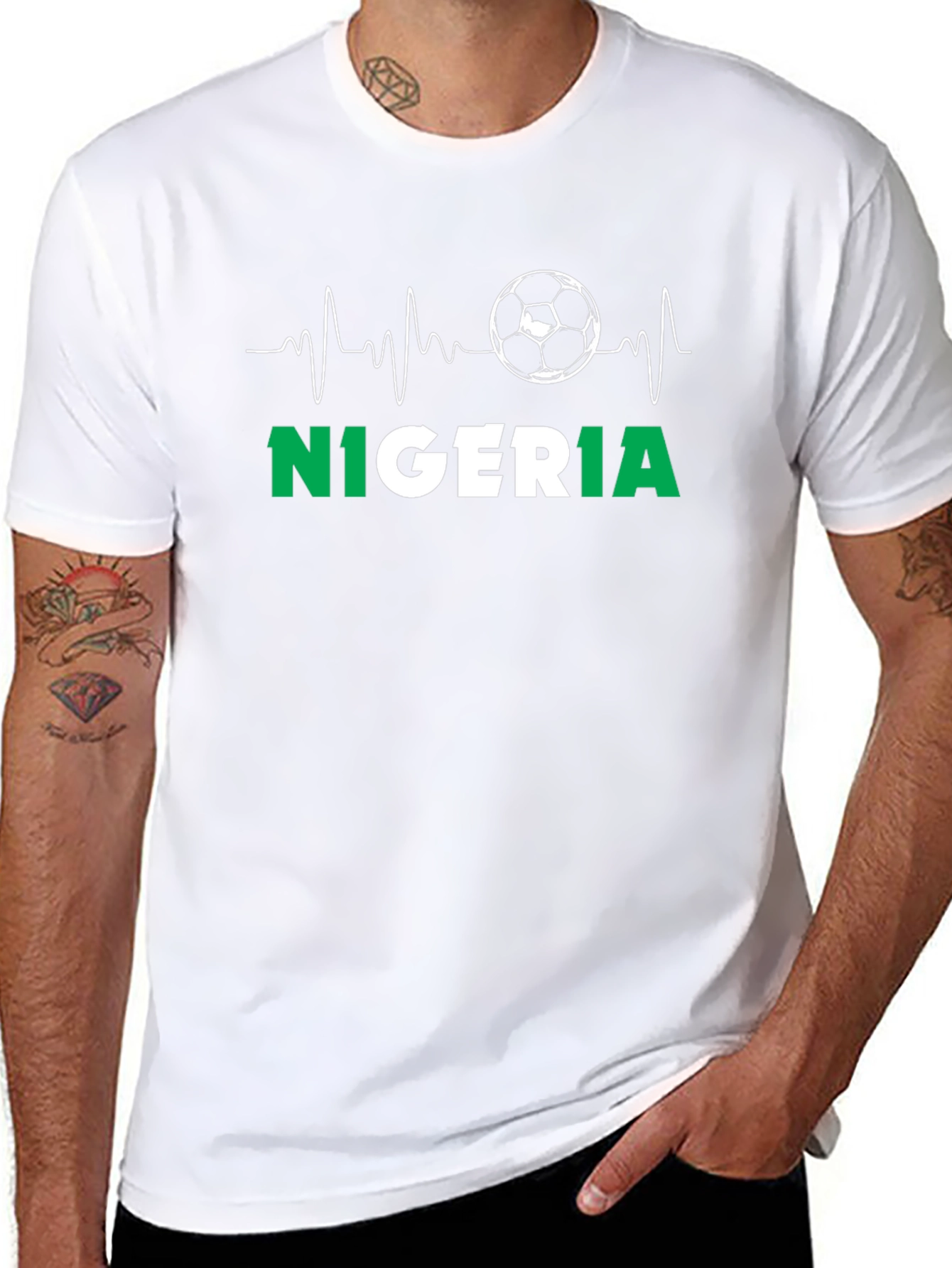 Nigeria Soccer Heartbeat T-Shirt