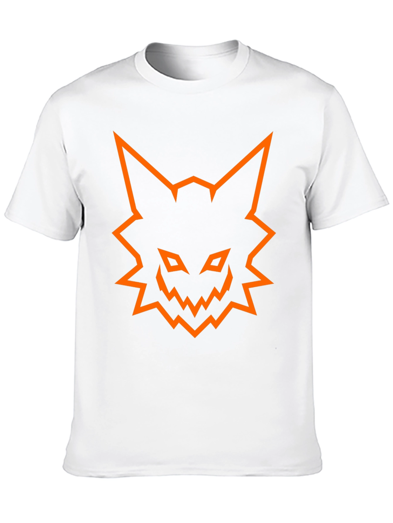 Mens Black T-Shirt with Orange Fox Graphic