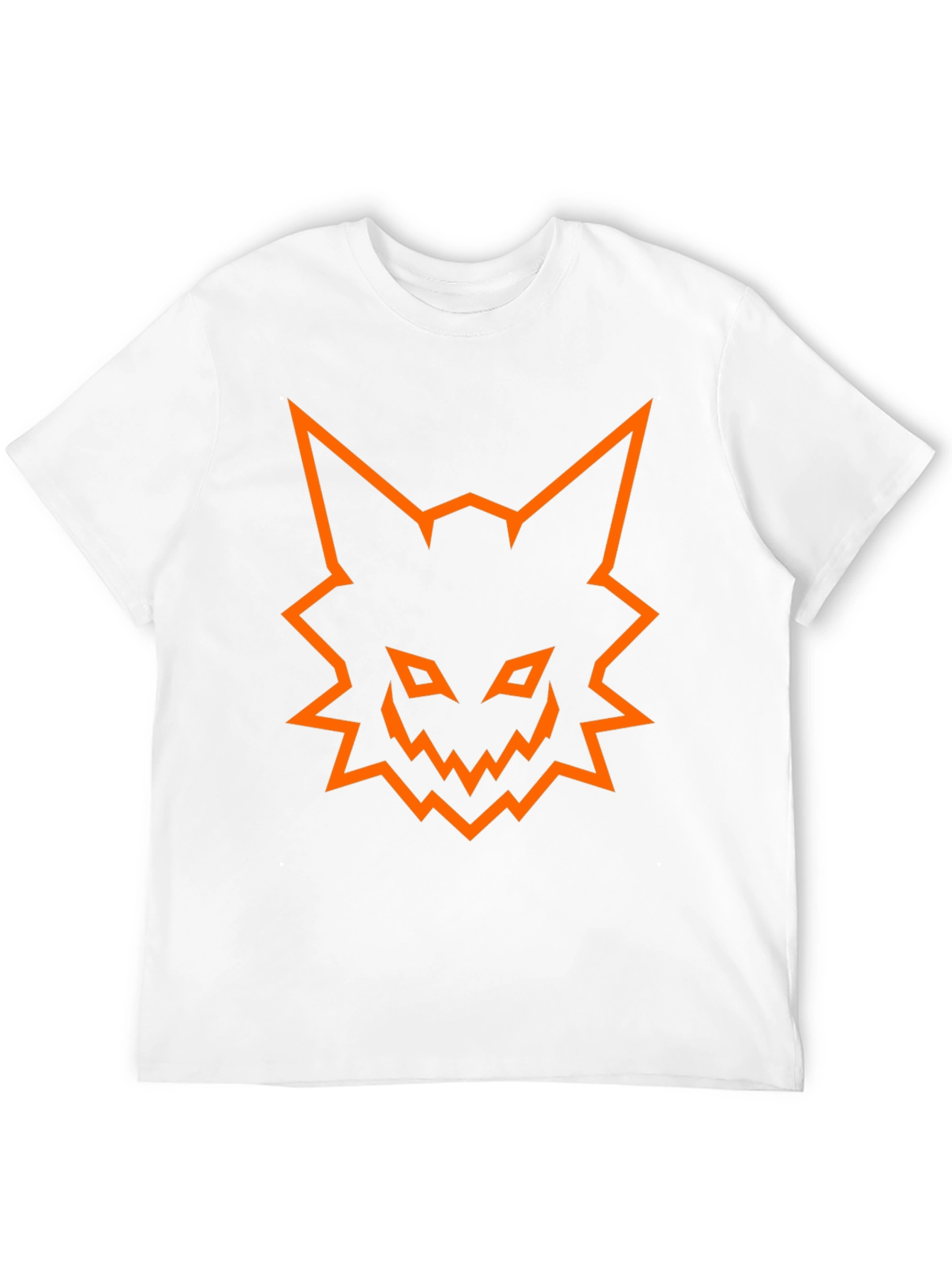 Mens Black T-Shirt with Orange Fox Graphic