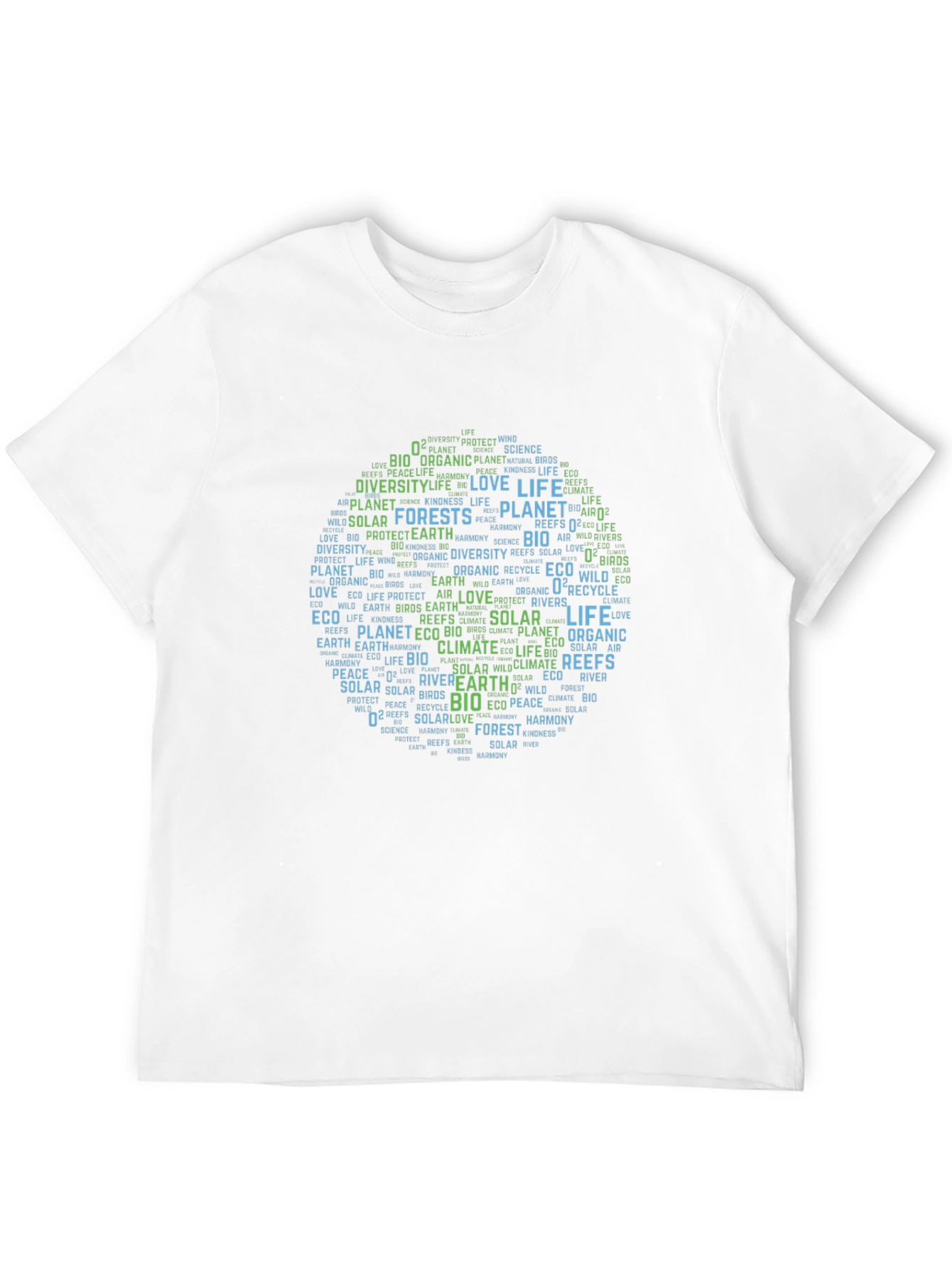 Eco-Friendly Earth Word Art Graphic T-Shirt
