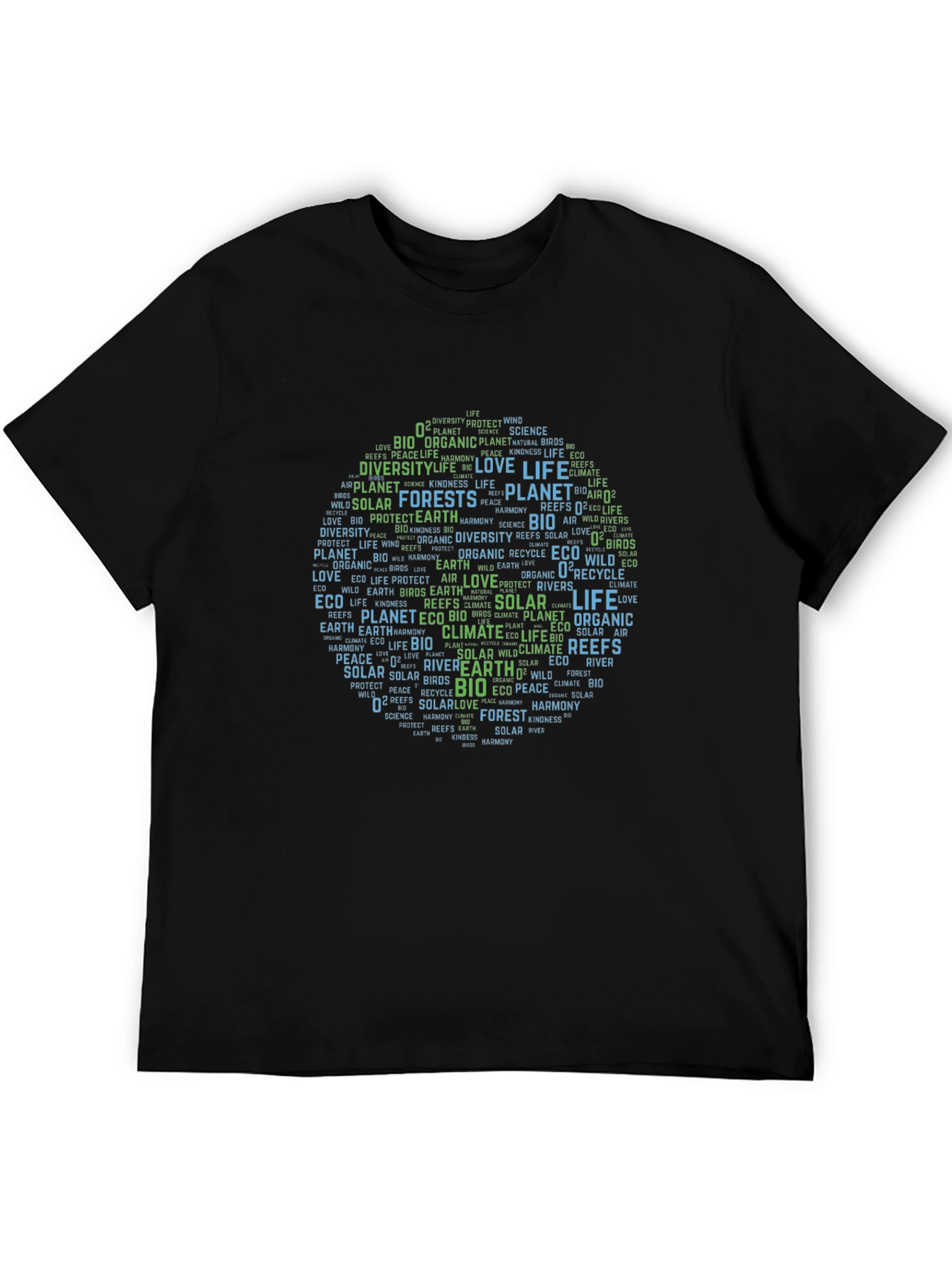 Eco-Friendly Earth Word Art Graphic T-Shirt