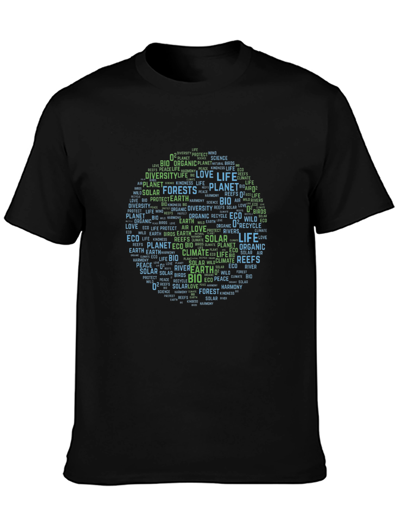 Eco-Friendly Earth Word Art Graphic T-Shirt