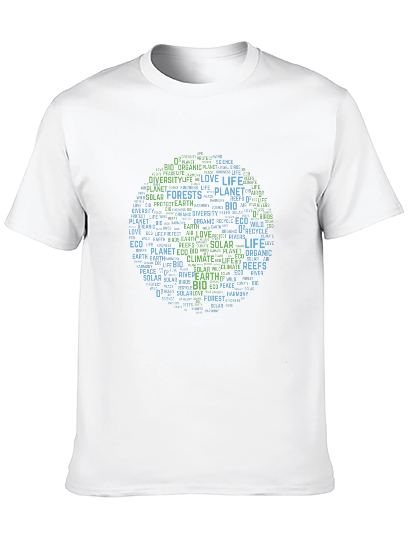 Eco-Friendly Earth Word Art Graphic T-Shirt
