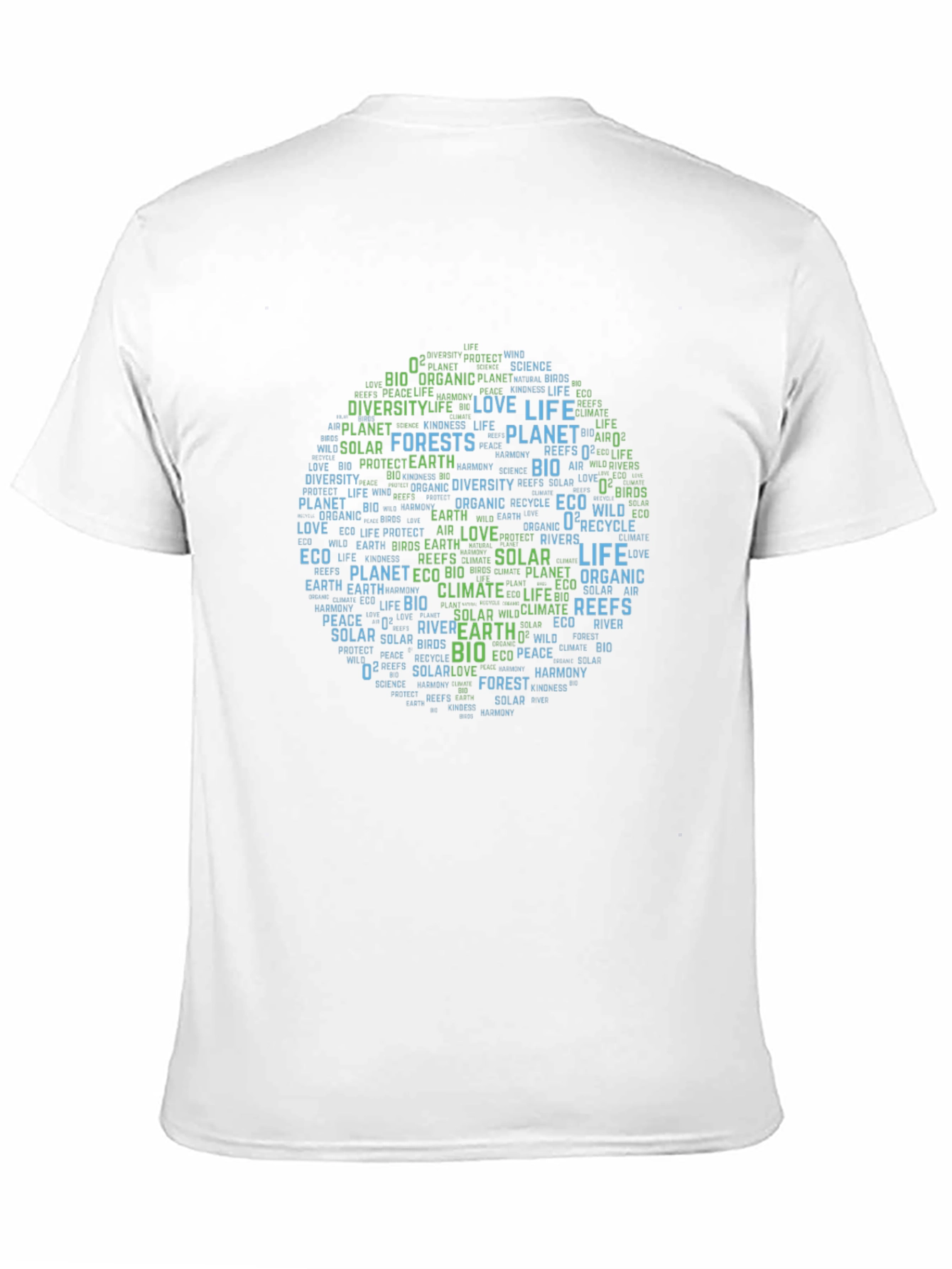 Eco-Friendly Earth Word Art Graphic T-Shirt