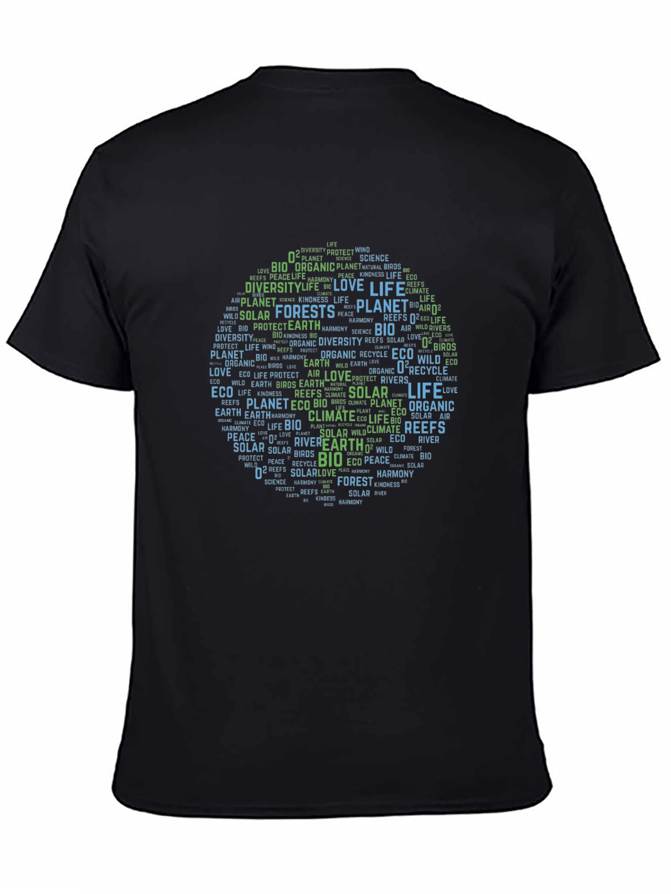 Eco-Friendly Earth Word Art Graphic T-Shirt