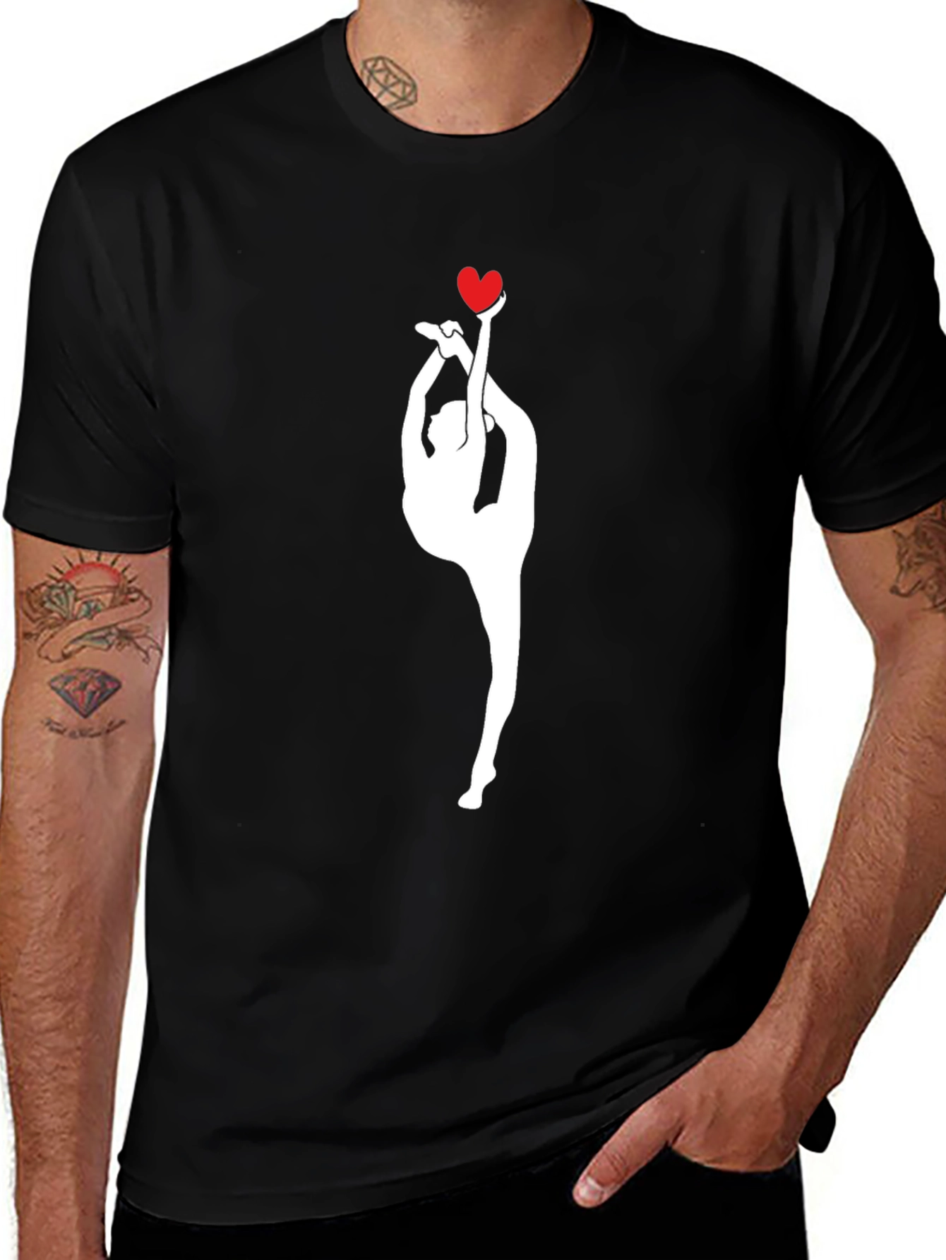 Gymnast Heart Black T-Shirt