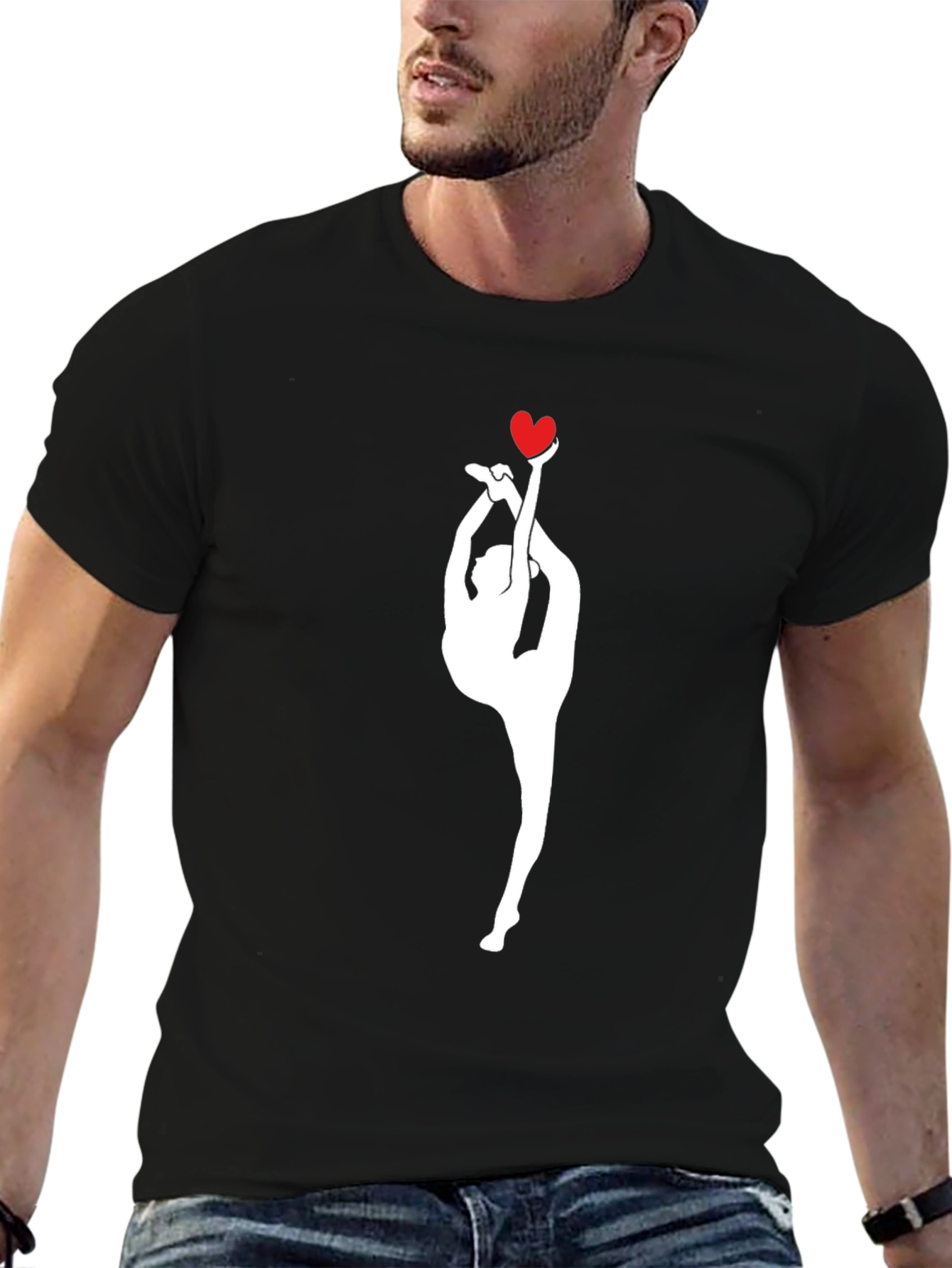 Gymnast Heart Black T-Shirt