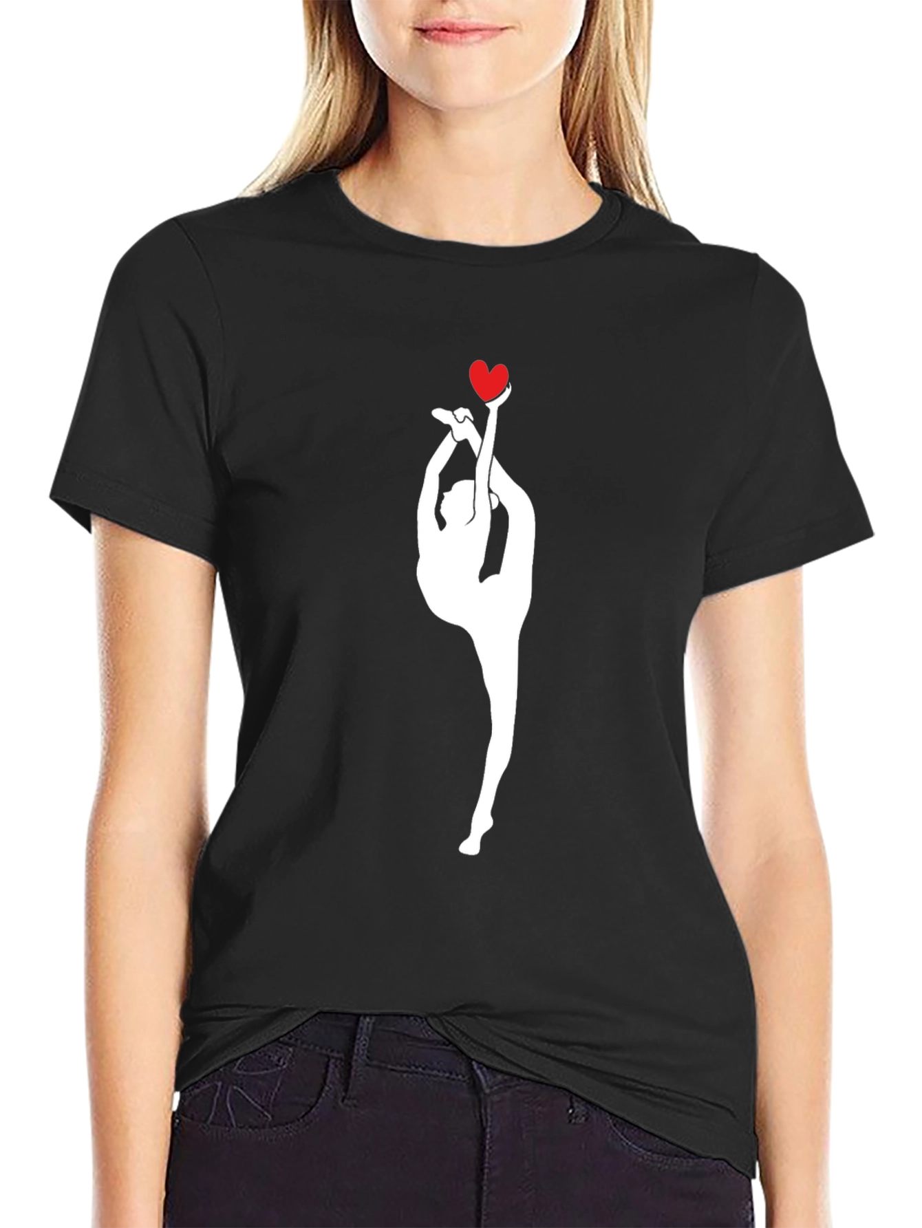 Gymnast Heart Black T-Shirt