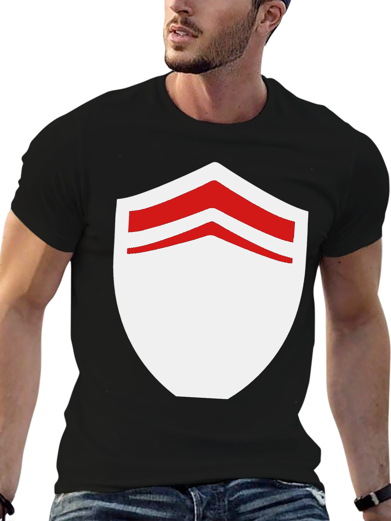 Shield Graphic Tee - Stylish Black Cotton Blend