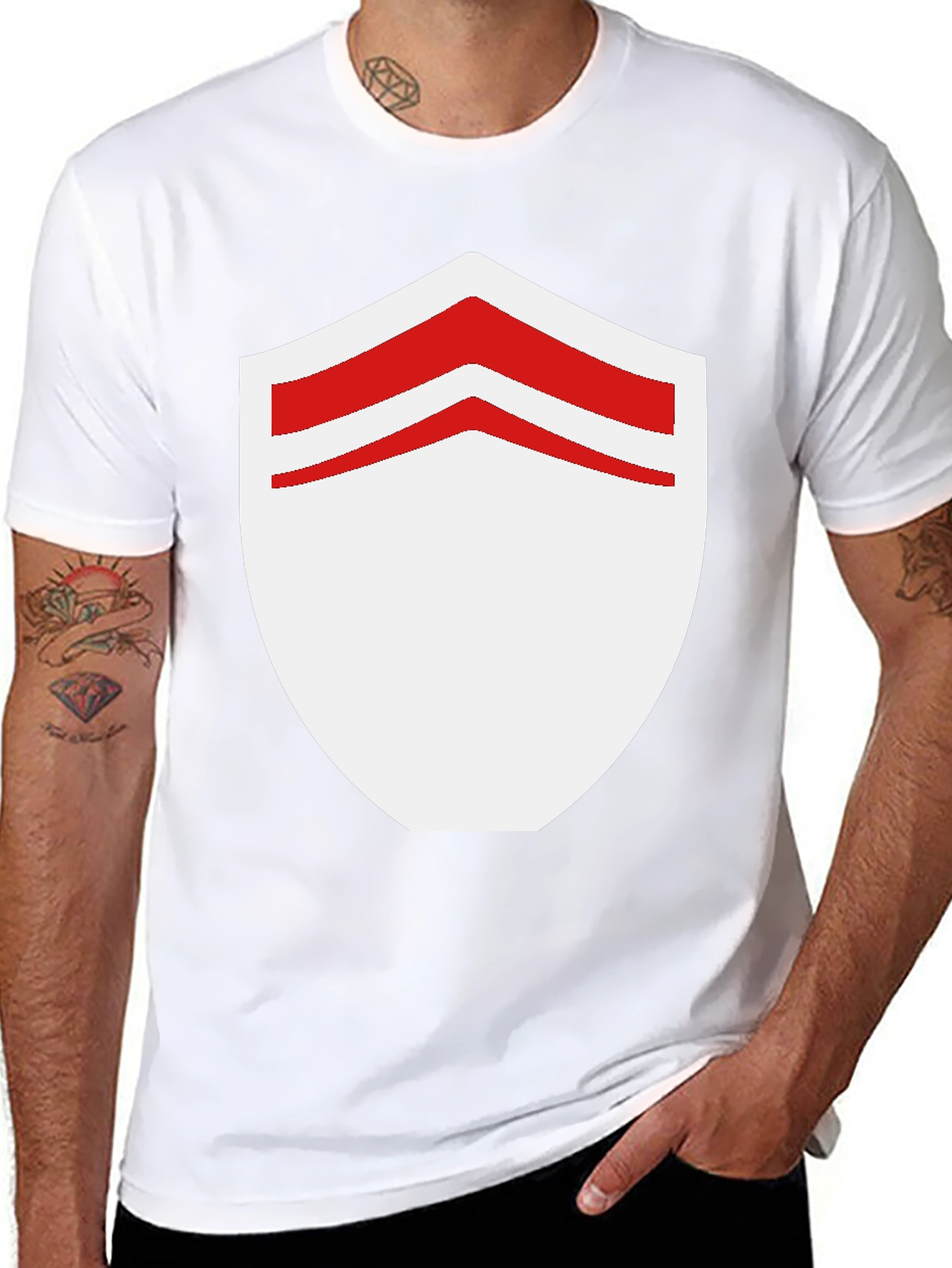 Shield Graphic Tee - Stylish Black Cotton Blend