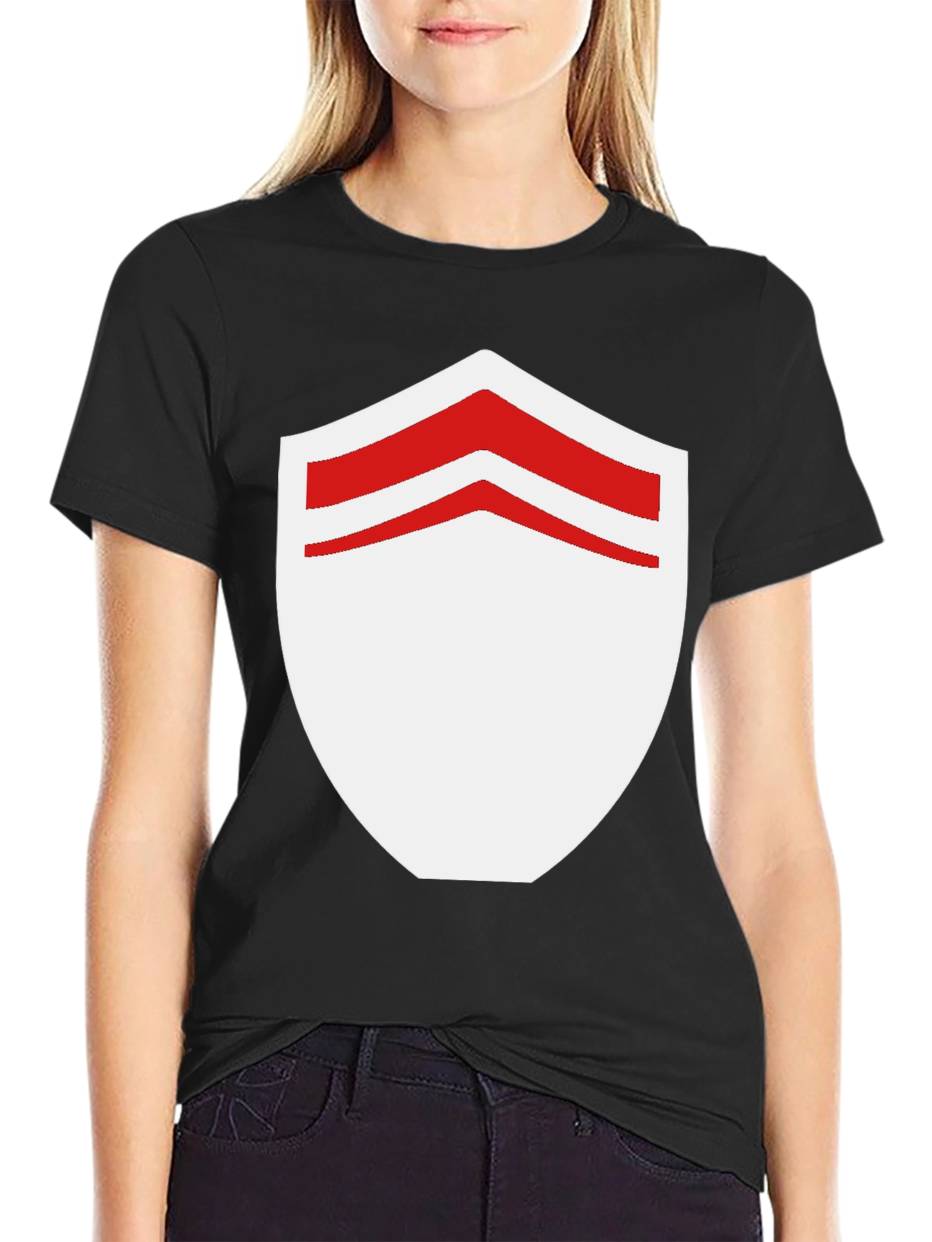 Shield Graphic Tee - Stylish Black Cotton Blend