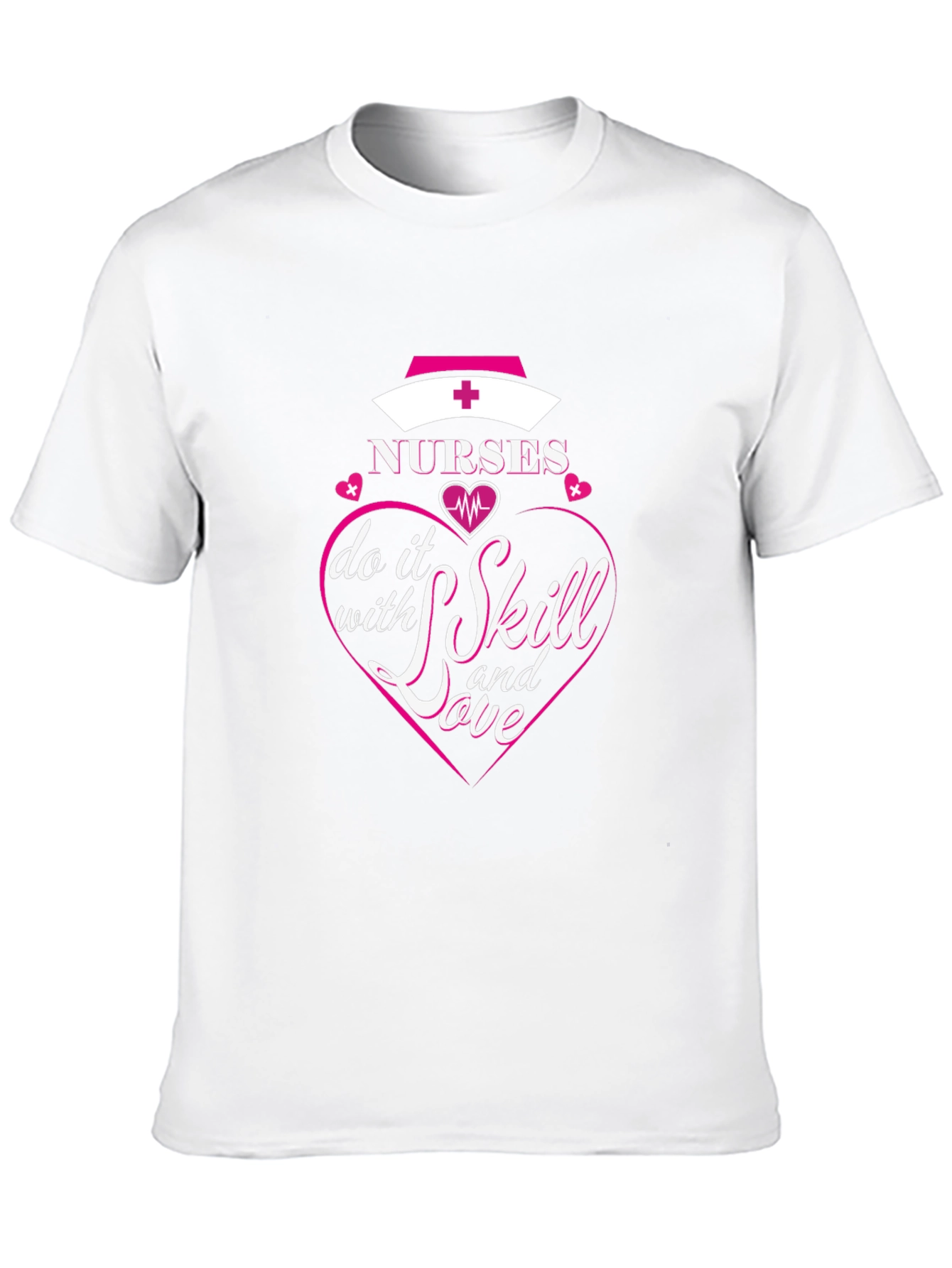 Nurses Do It With Skill And Love Black T-Shirt