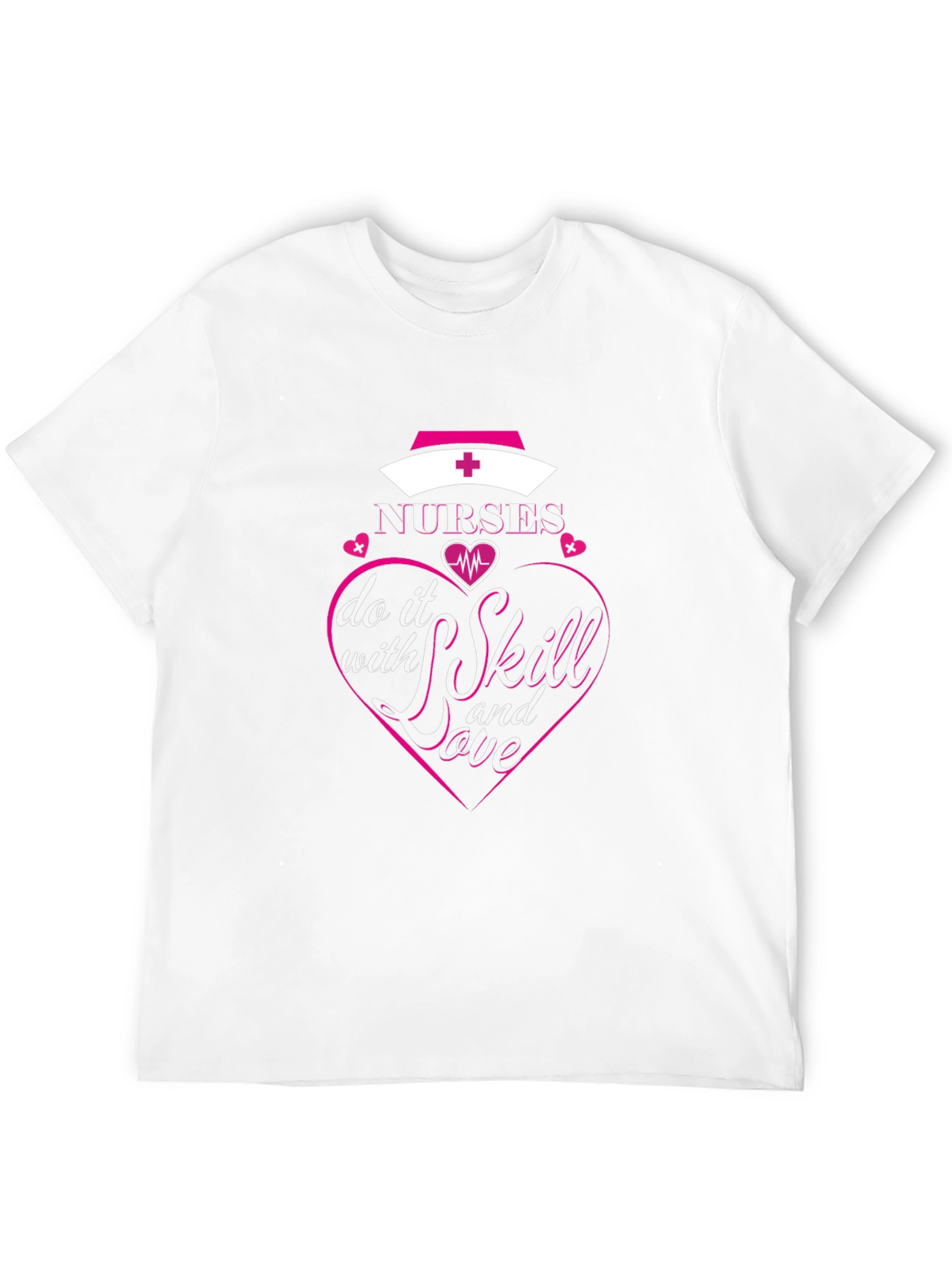 Nurses Do It With Skill And Love Black T-Shirt