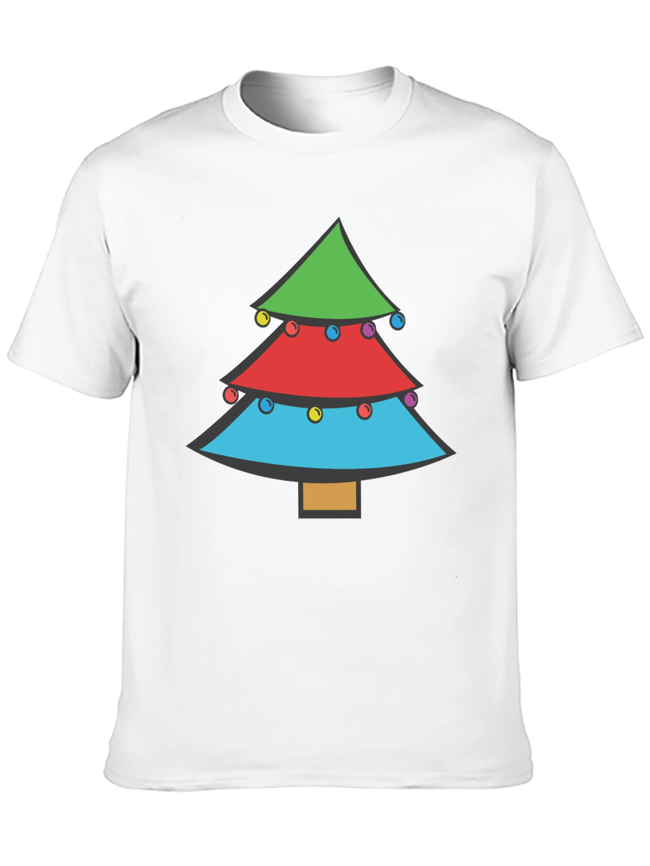 Festive Christmas Tree Graphic Tee - Holiday Apparel