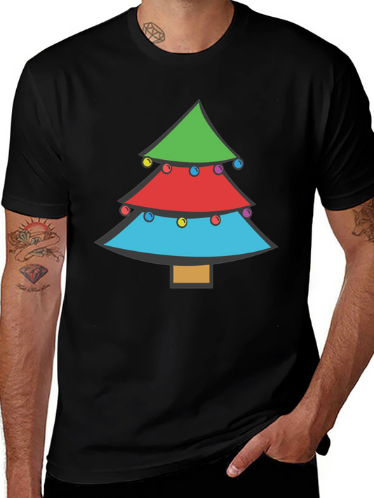 Festive Christmas Tree Graphic Tee - Holiday Apparel
