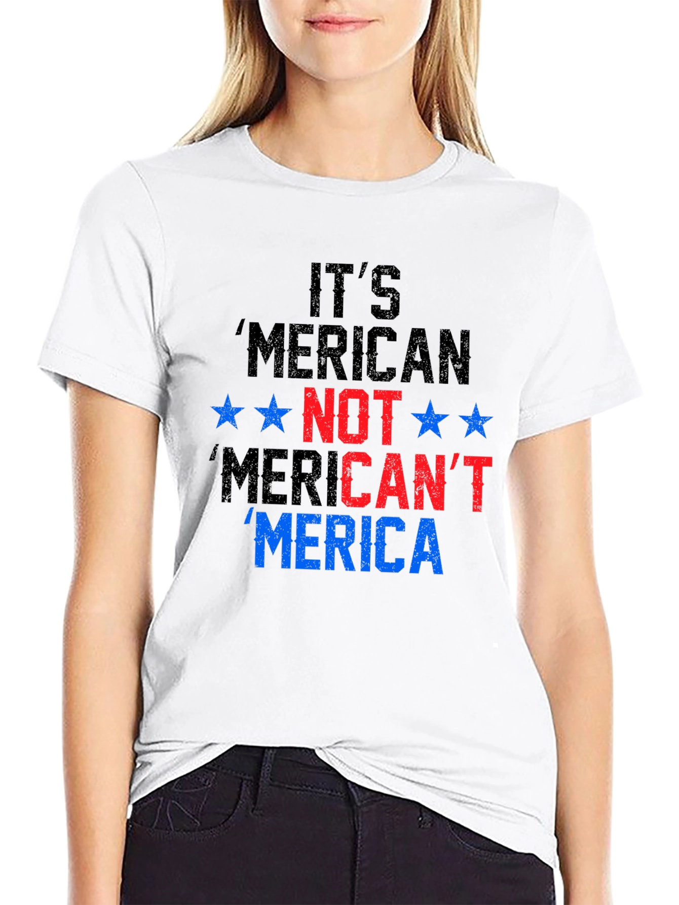Patriotic Merica T-Shirt - Its American Not Mericant