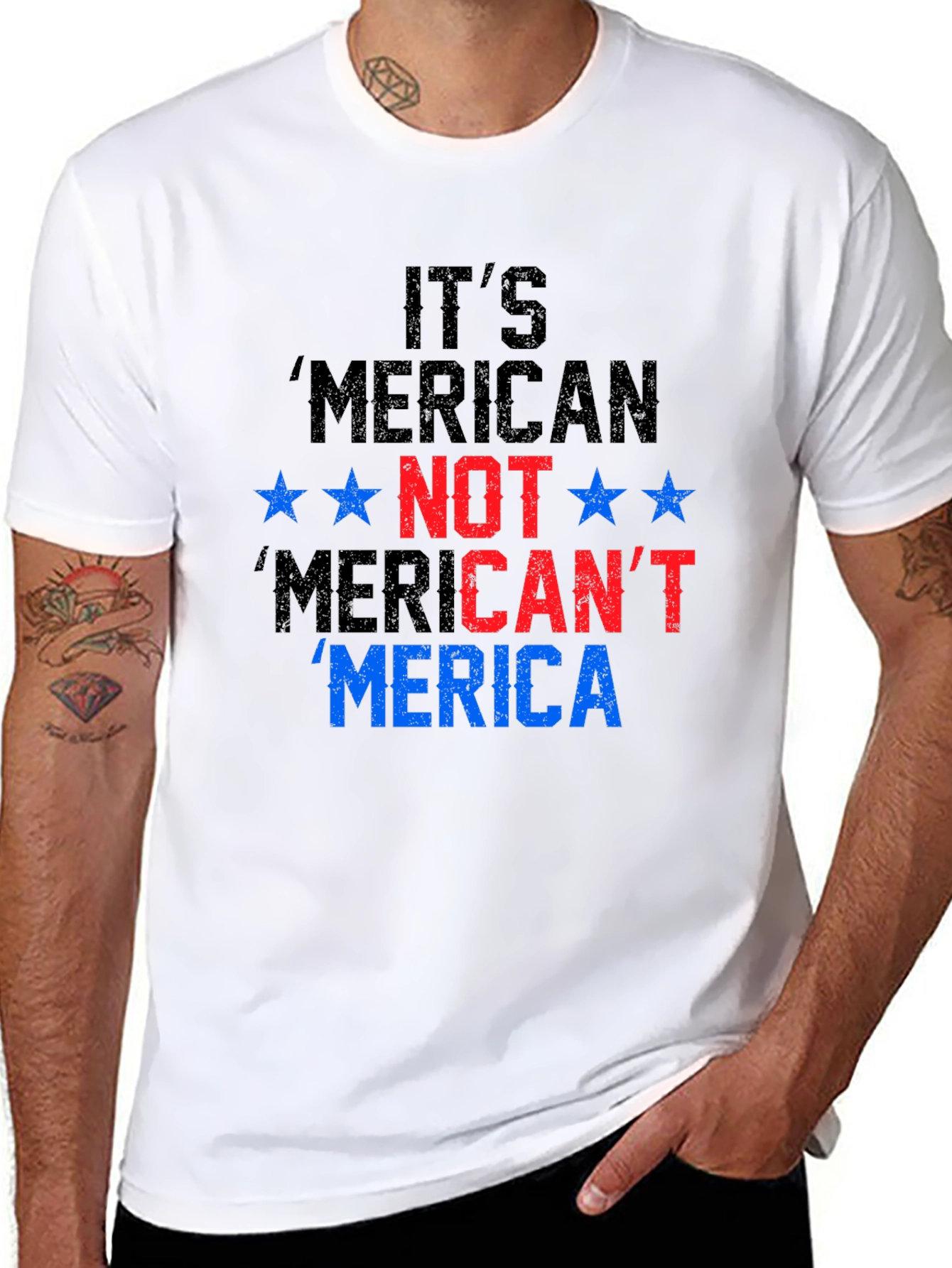 Patriotic Merica T-Shirt - Its American Not Mericant