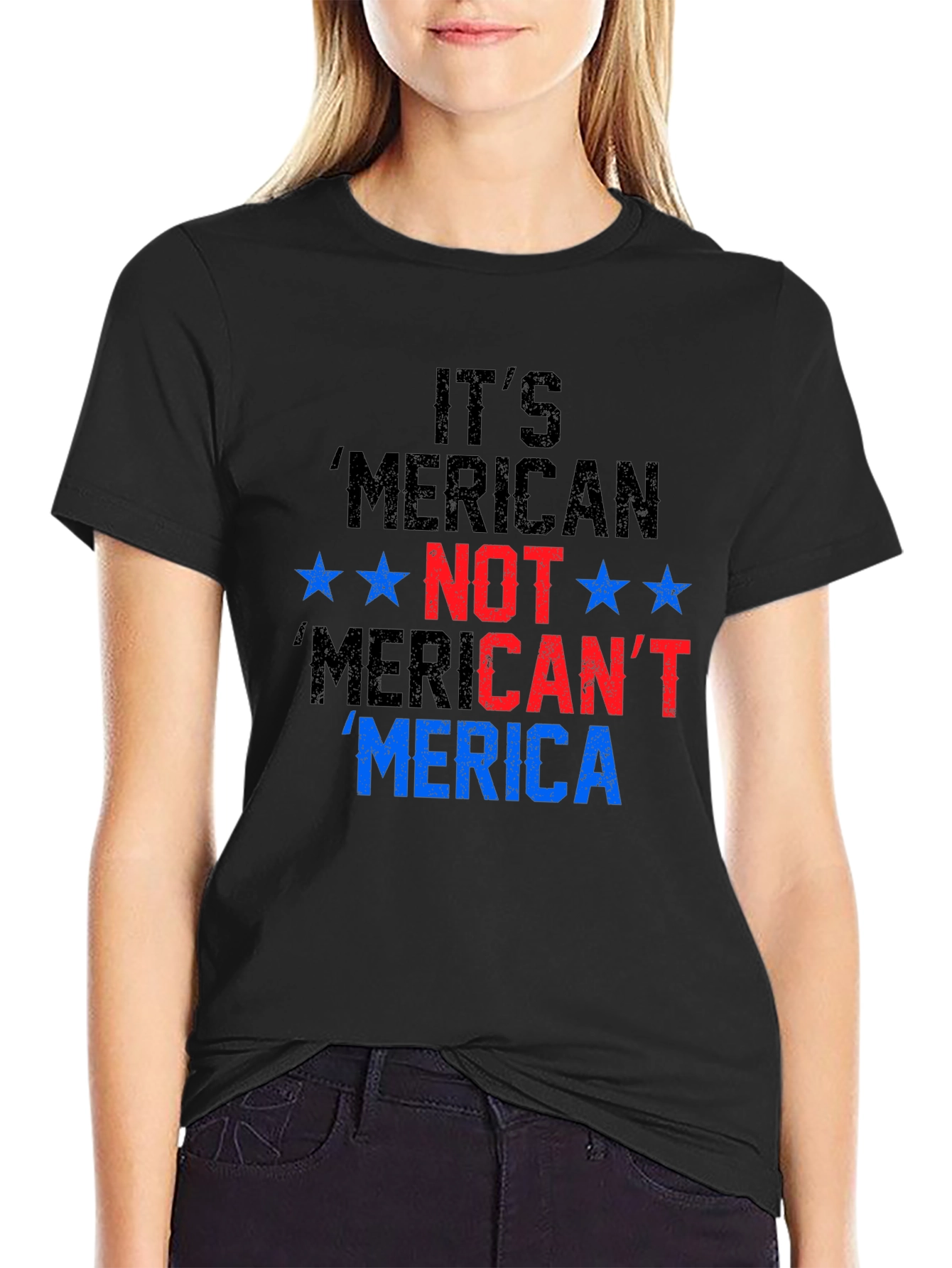 Patriotic Merica T-Shirt - Its American Not Mericant