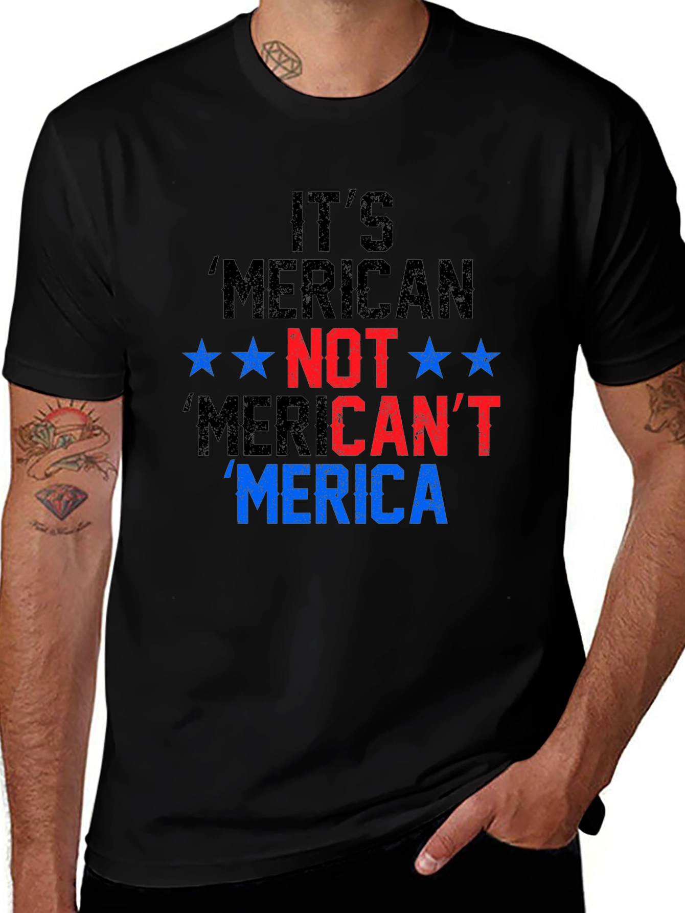 Patriotic Merica T-Shirt - Its American Not Mericant