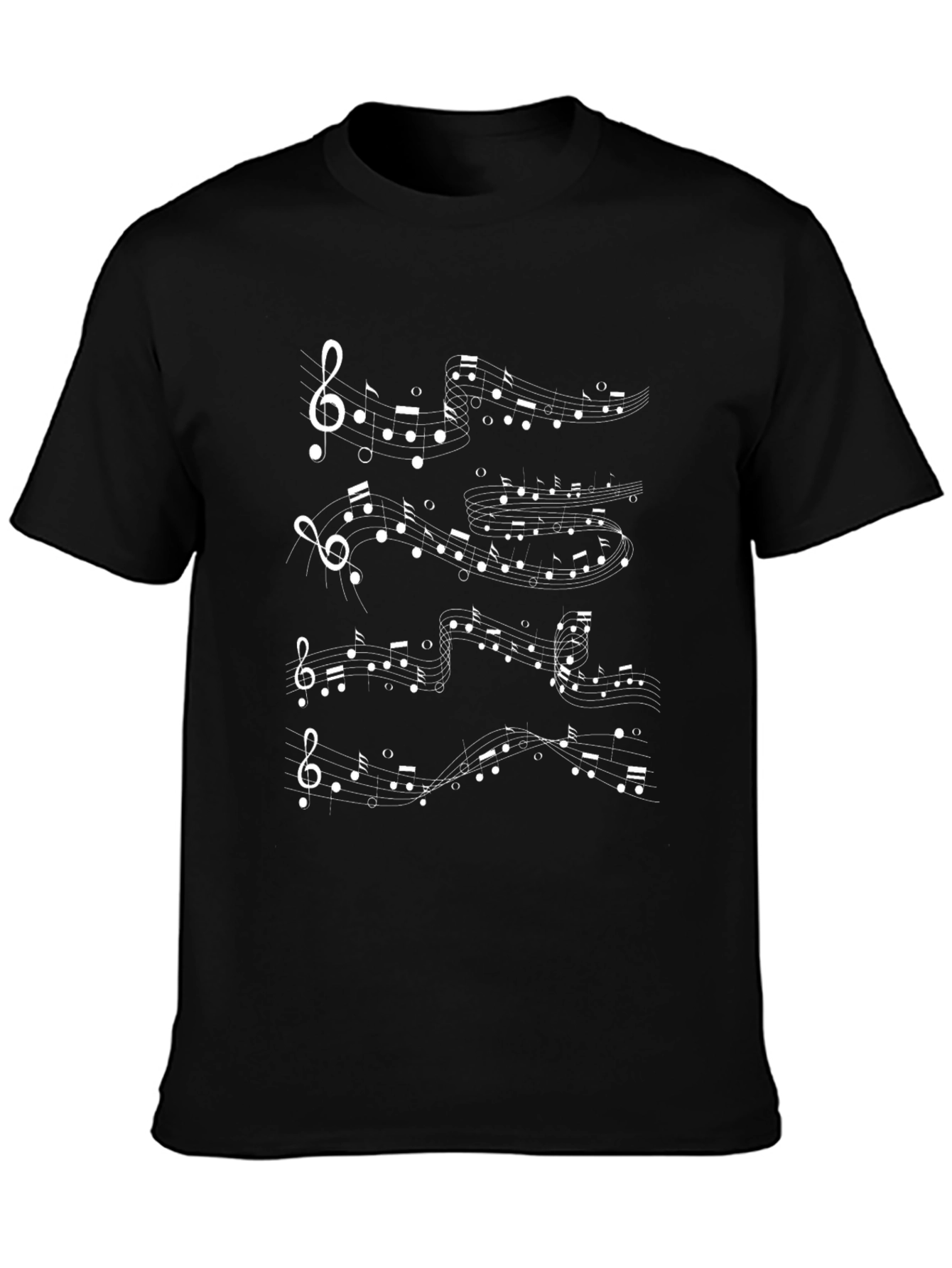 Musical Notes Black T-Shirt