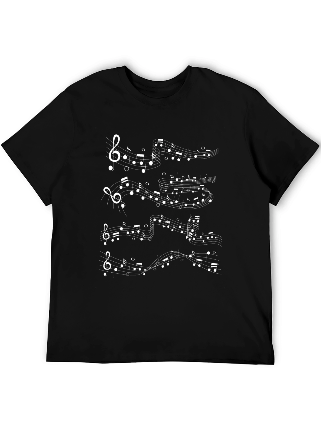 Musical Notes Black T-Shirt
