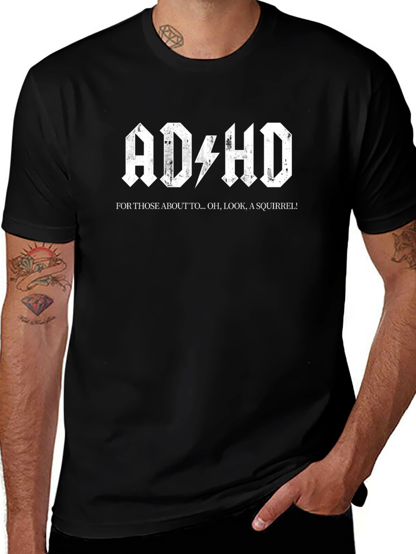 AD/HD Squirrel Funny Graphic T-Shirt