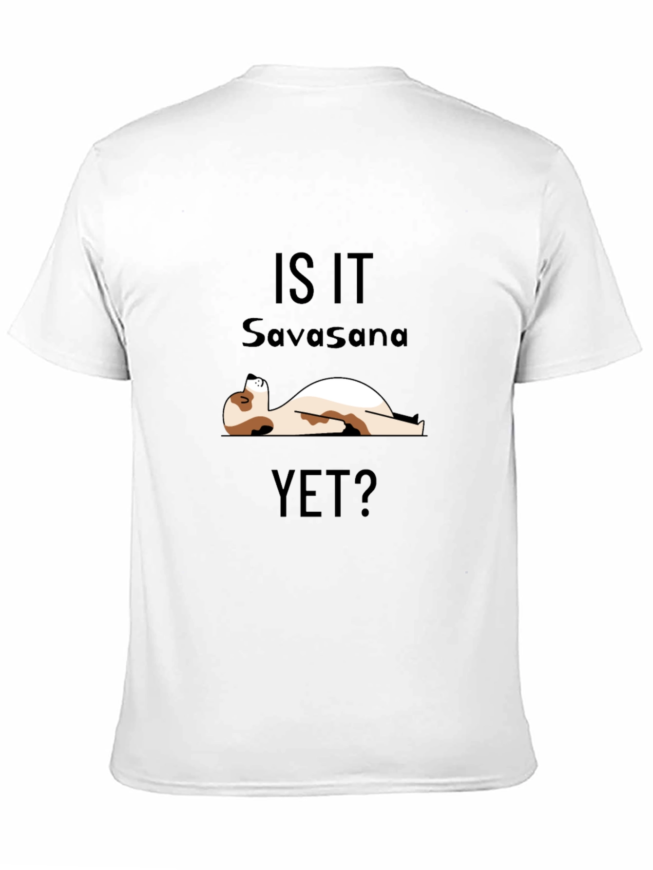 Funny Yoga Savasana Cat Graphic T-Shirt