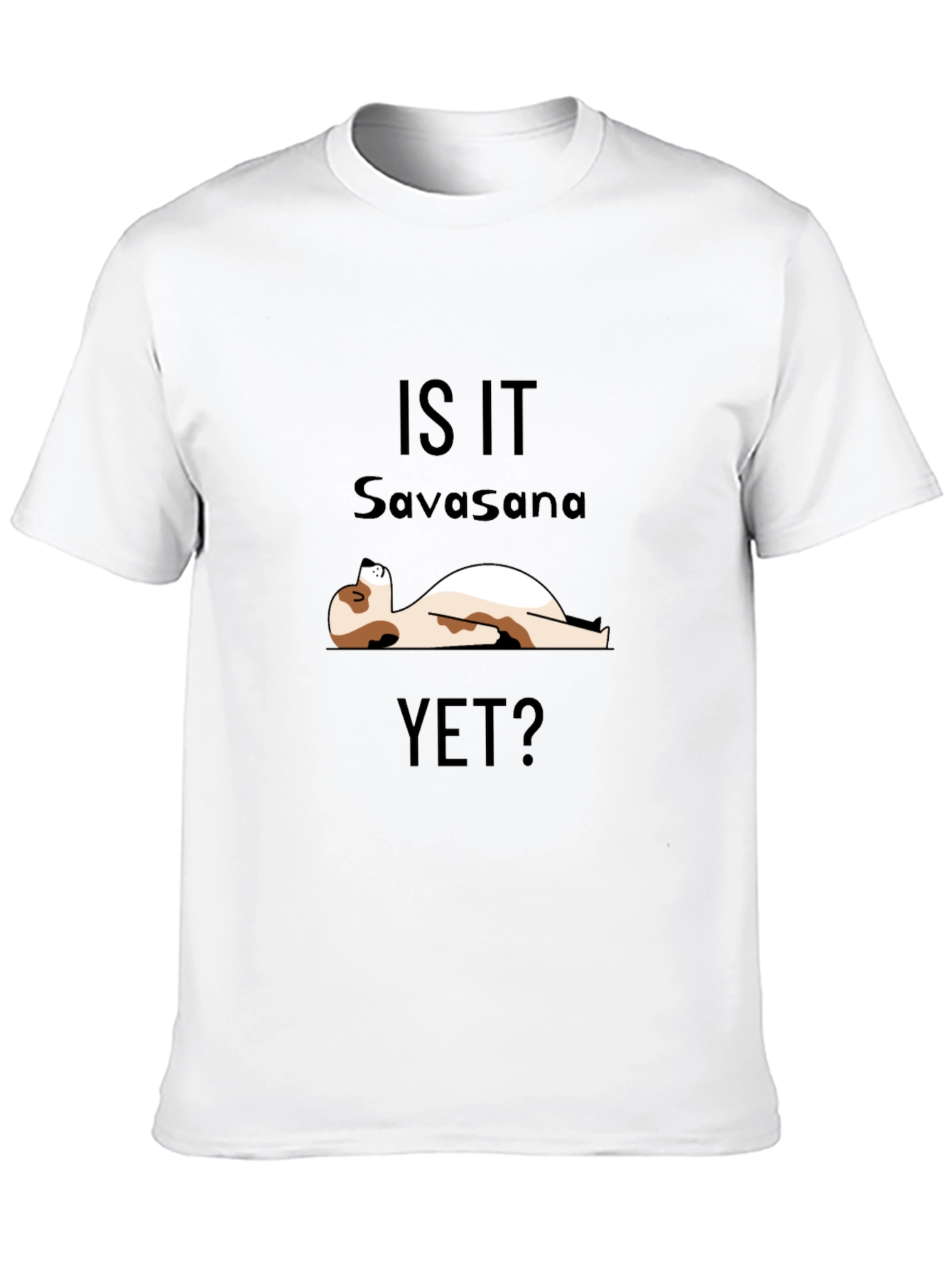 Funny Yoga Savasana Cat Graphic T-Shirt