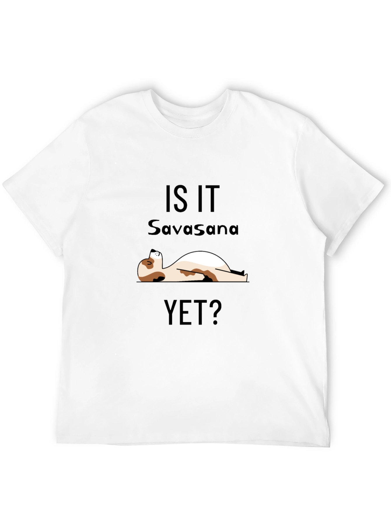 Funny Yoga Savasana Cat Graphic T-Shirt