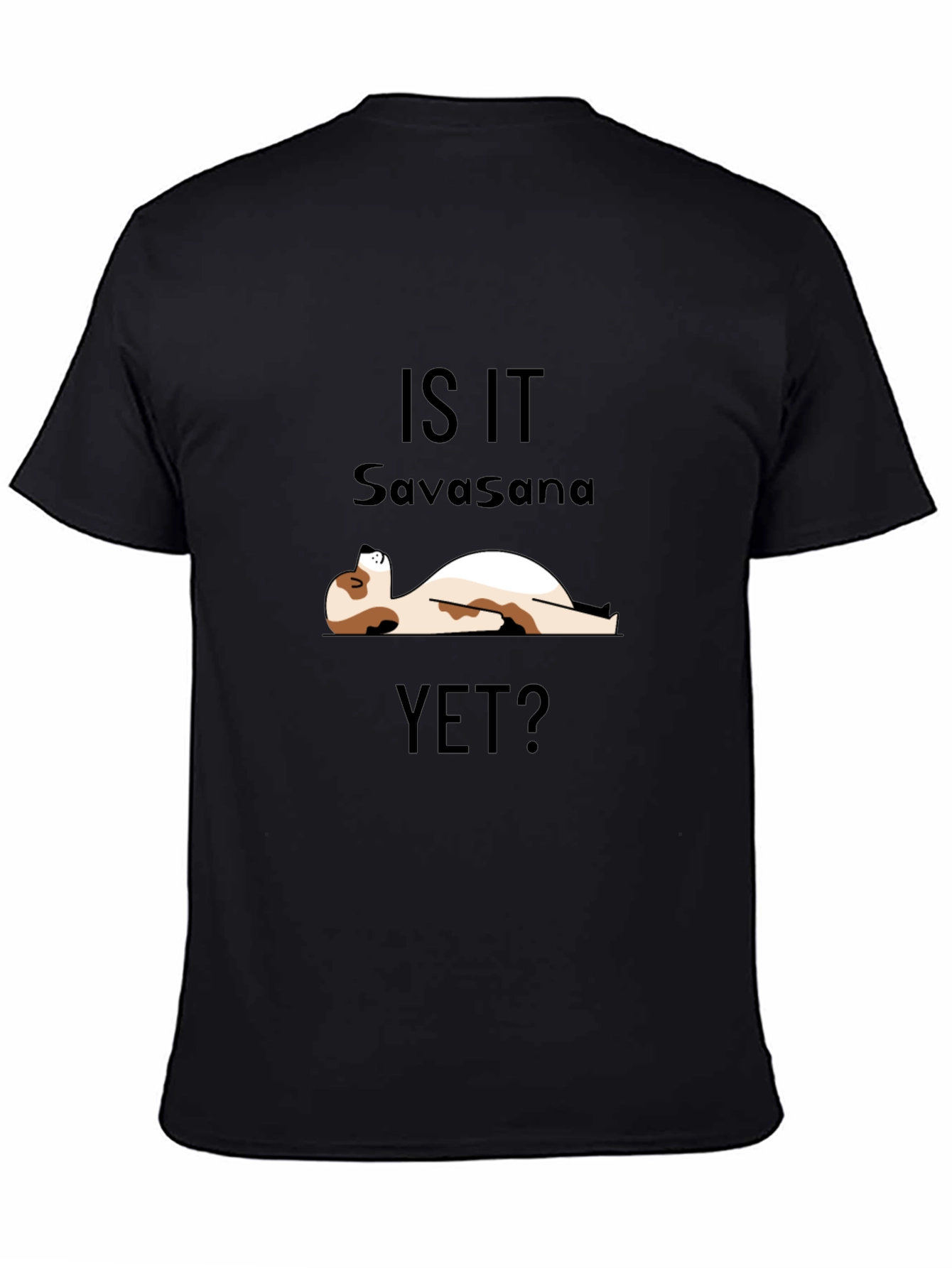 Funny Yoga Savasana Cat Graphic T-Shirt