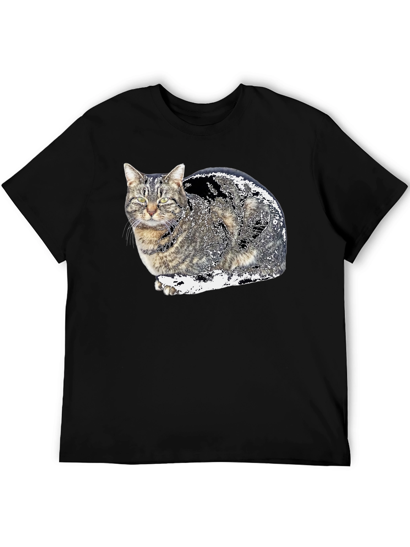 Cat Graphic Black T-Shirt