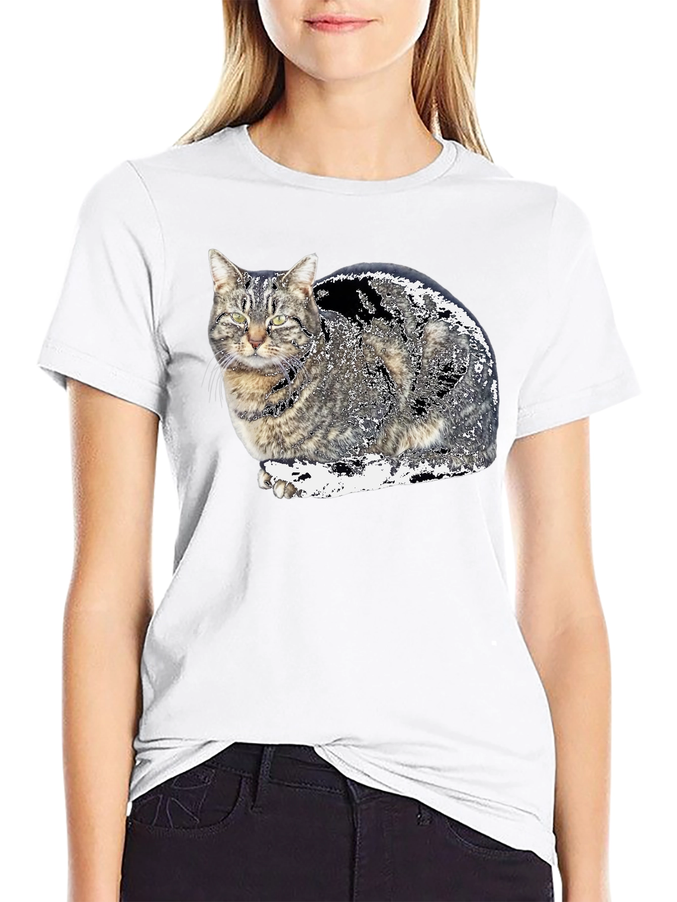 Cat Graphic Black T-Shirt