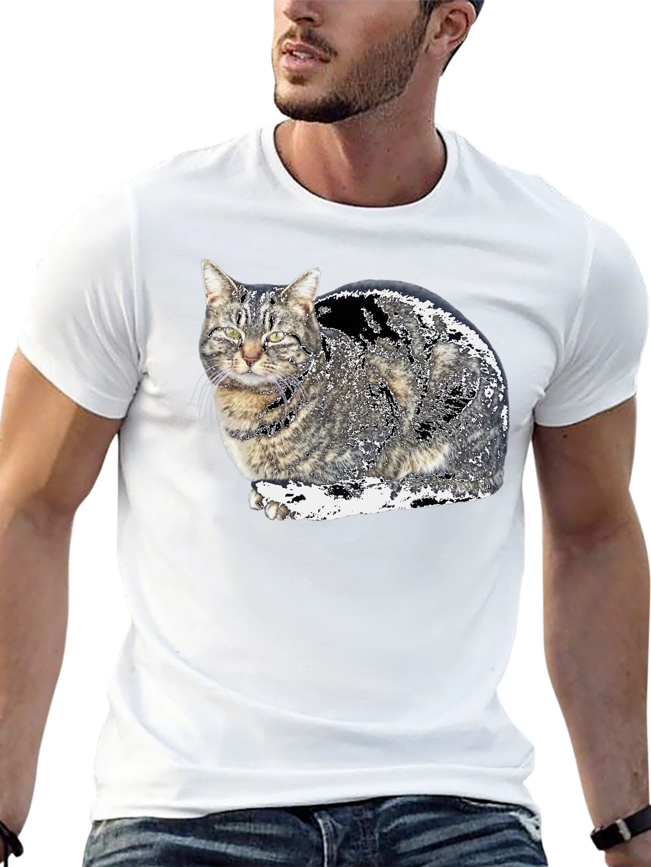 Cat Graphic Black T-Shirt